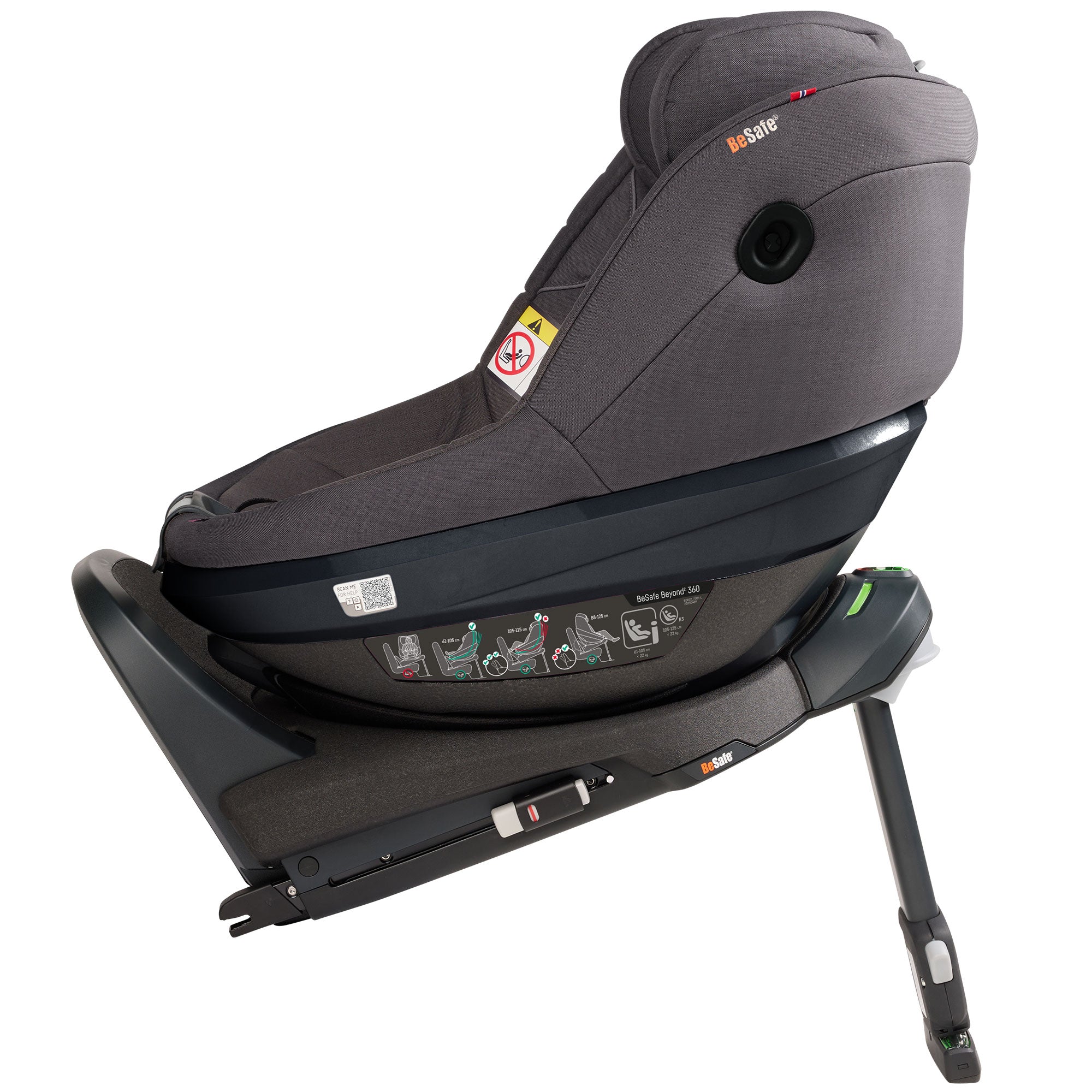 BeSafe Beyond 2 360 Car Seat & Base in Dark Grey Melange