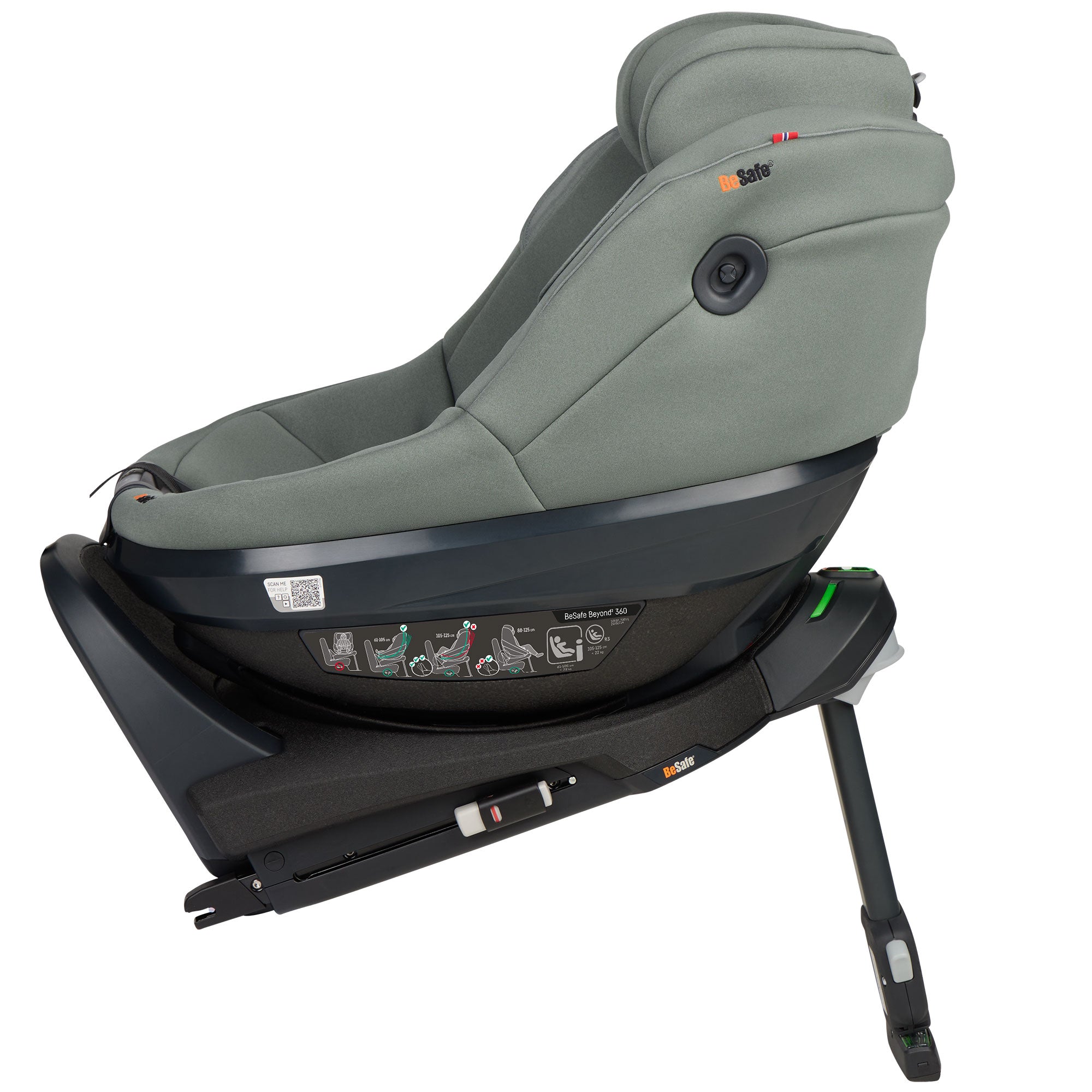 BeSafe Beyond 2 360 Car Seat & Base in Meadow Green Soft Breeze