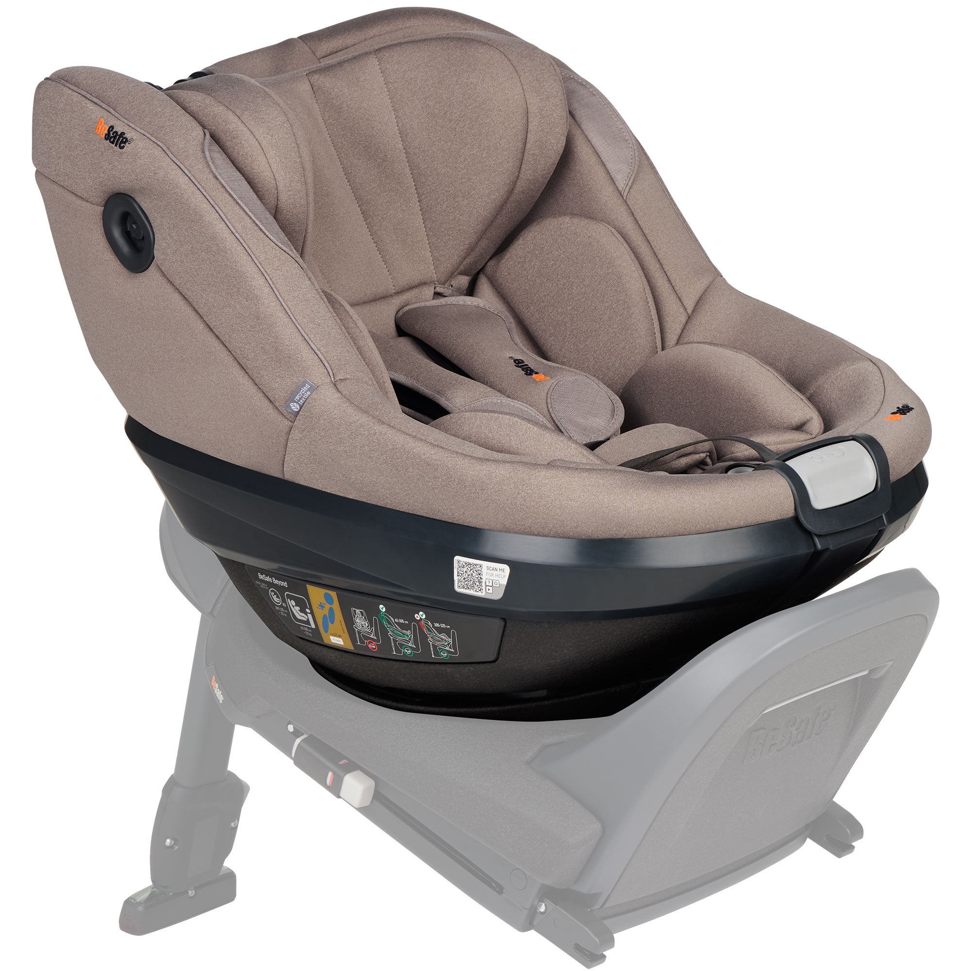 BeSafe Beyond 2 Rear Facing Car Seat in Dark Sand Soft Breeze