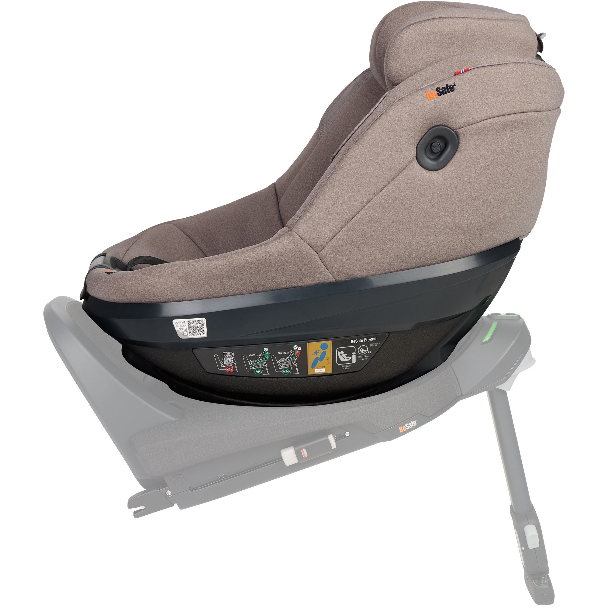 BeSafe Beyond 2 Rear Facing Car Seat in Dark Sand Soft Breeze