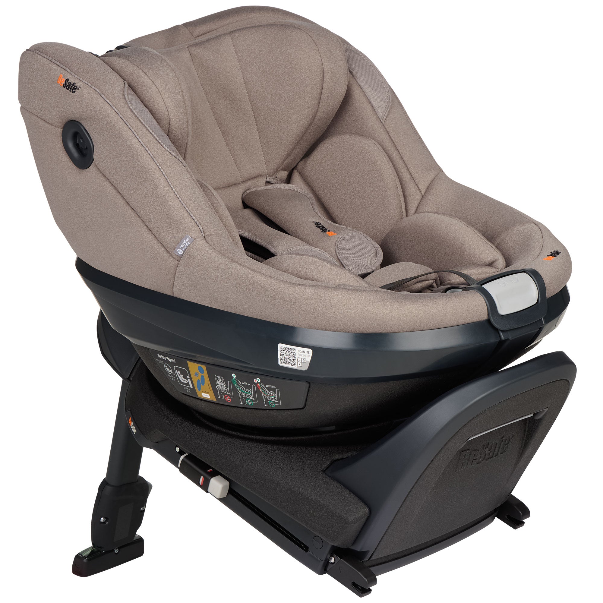 BeSafe Beyond 2 Rear Facing Car Seat in Dark Sand Soft Breeze
