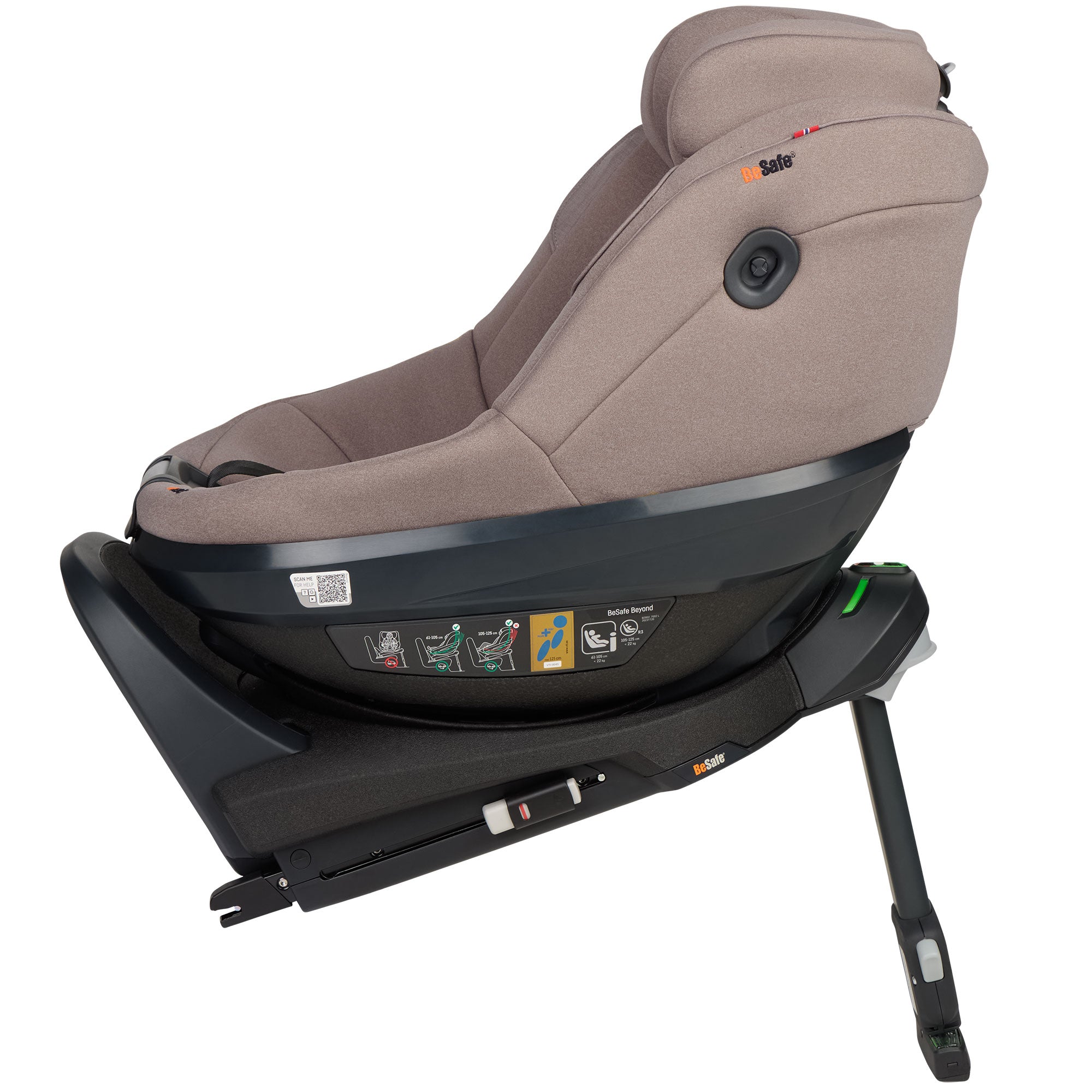 BeSafe Beyond 2 Rear Facing Car Seat in Dark Sand Soft Breeze