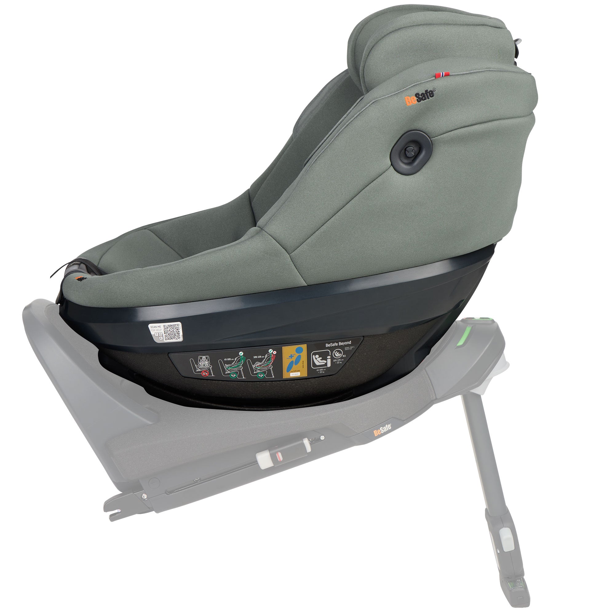 BeSafe Beyond 2 Rear Facing Car Seat in Meadow Green Soft Breeze