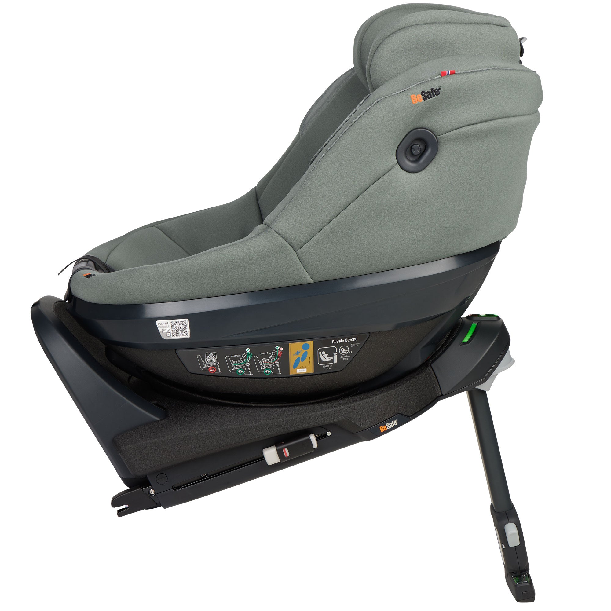 BeSafe Beyond 2 Rear Facing Car Seat in Meadow Green Soft Breeze