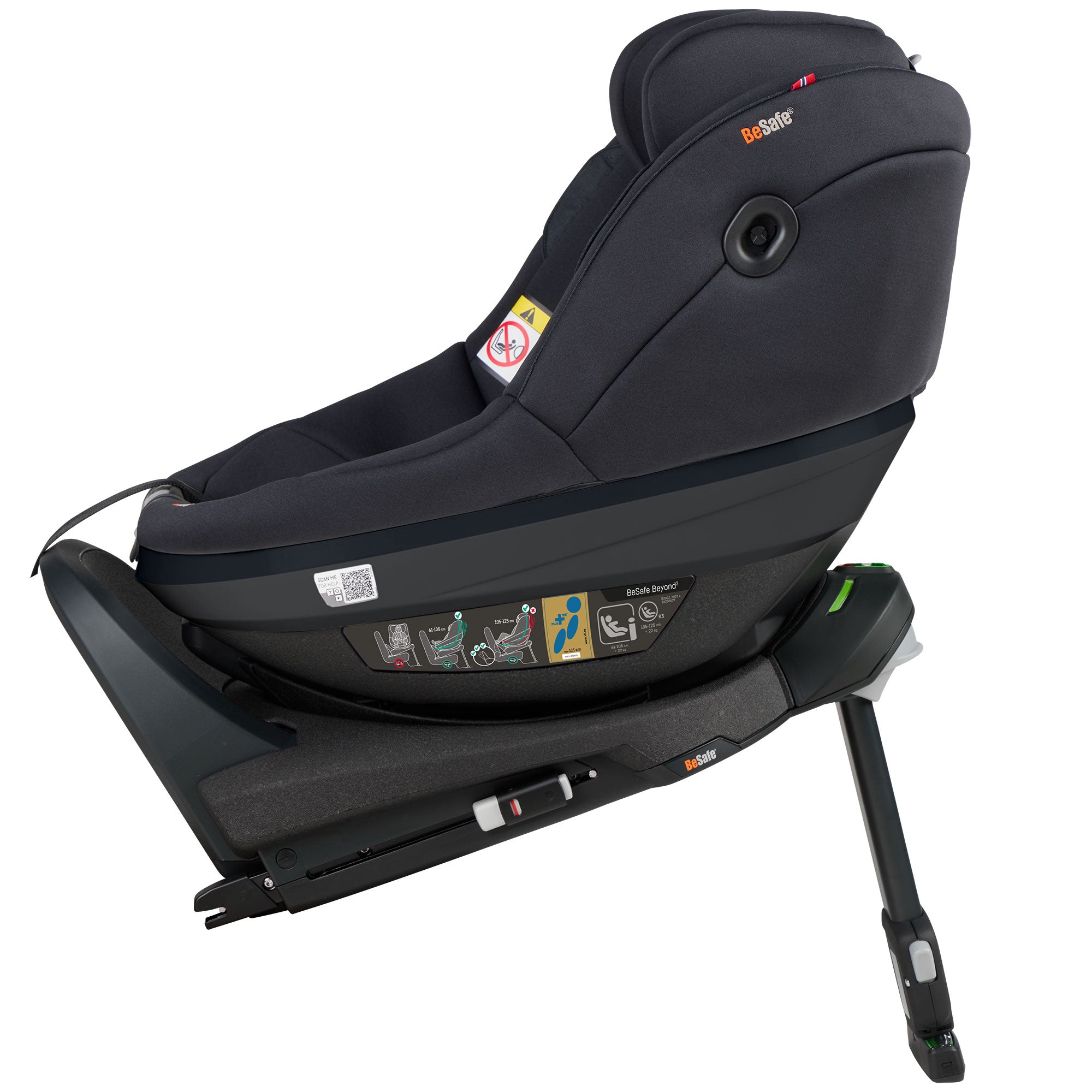 BeSafe Beyond 2 Rear Facing Car Seat in Black Soft Breeze