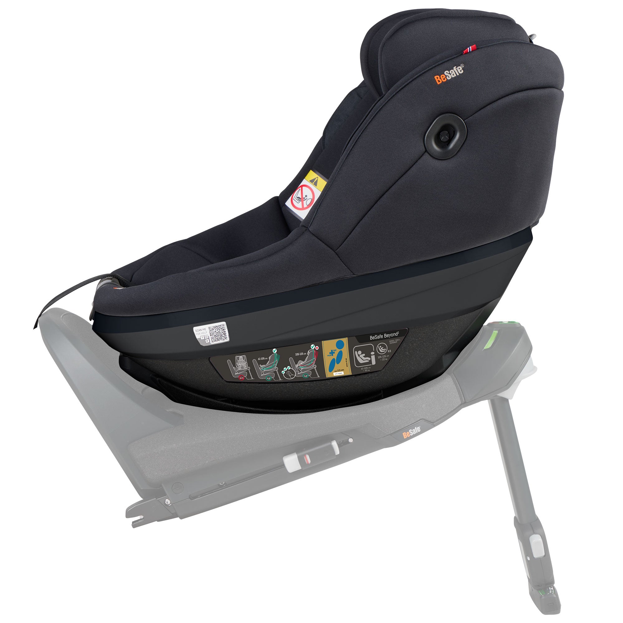 BeSafe Beyond 2 Rear Facing Car Seat in Black Soft Breeze