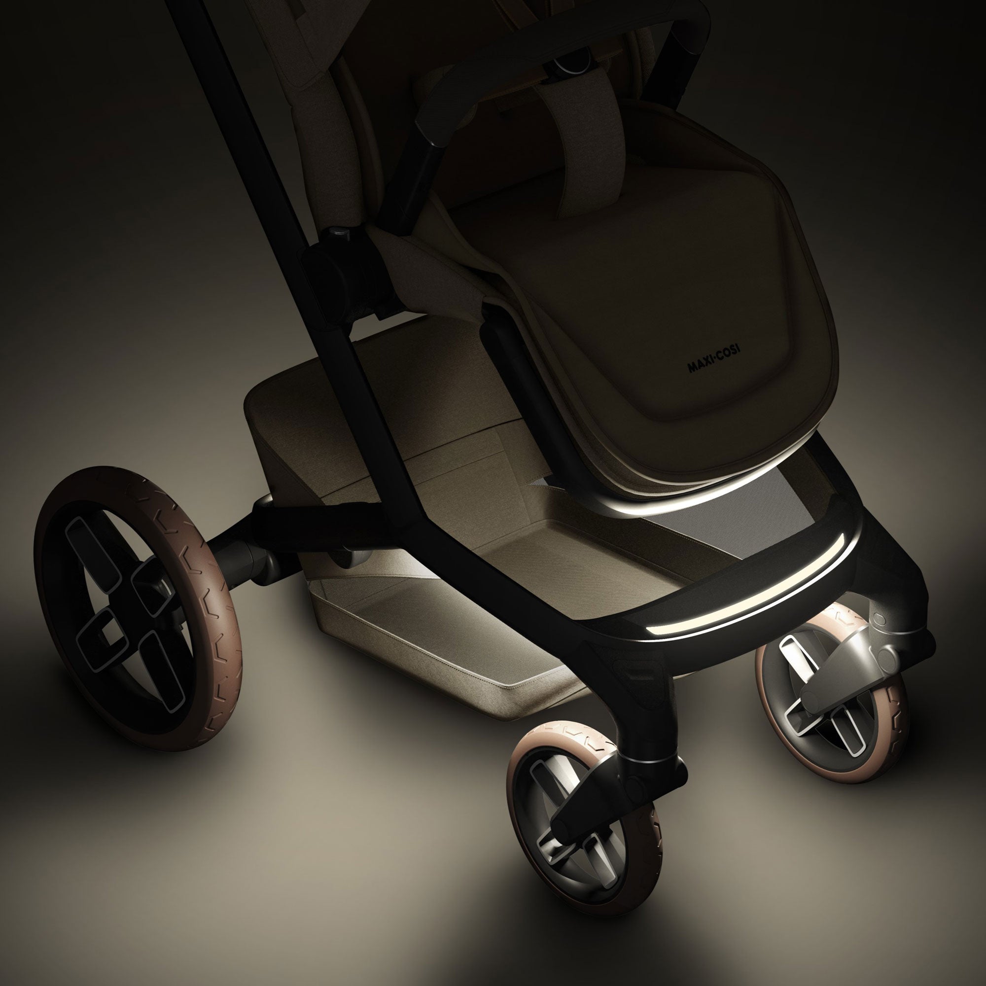 Maxi-Cosi FAME Pram with Carrycot in Twillic Truffle (Brown Wheels)