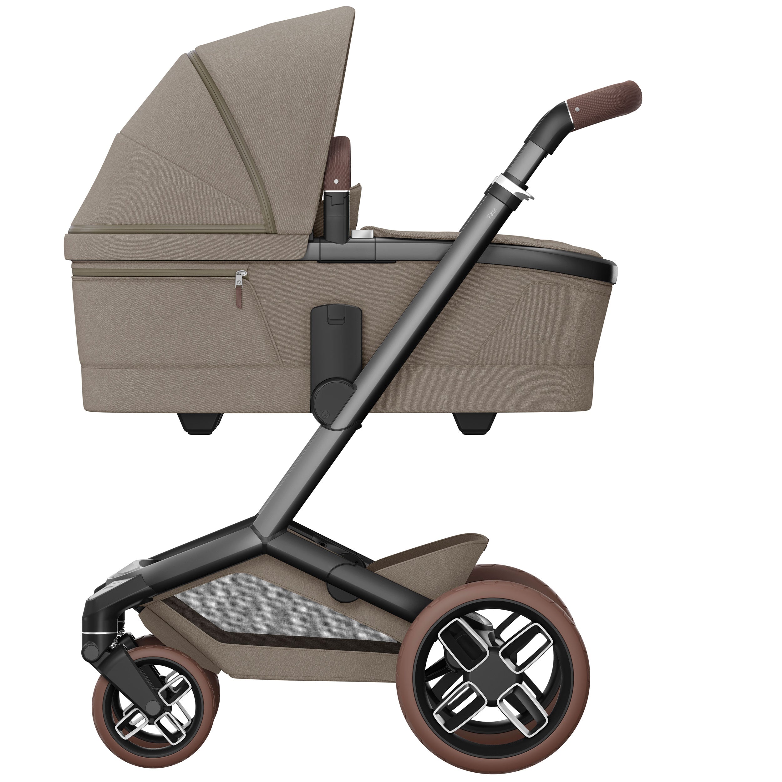 Maxi-Cosi FAME Pram with Carrycot in Twillic Truffle (Brown Wheels)