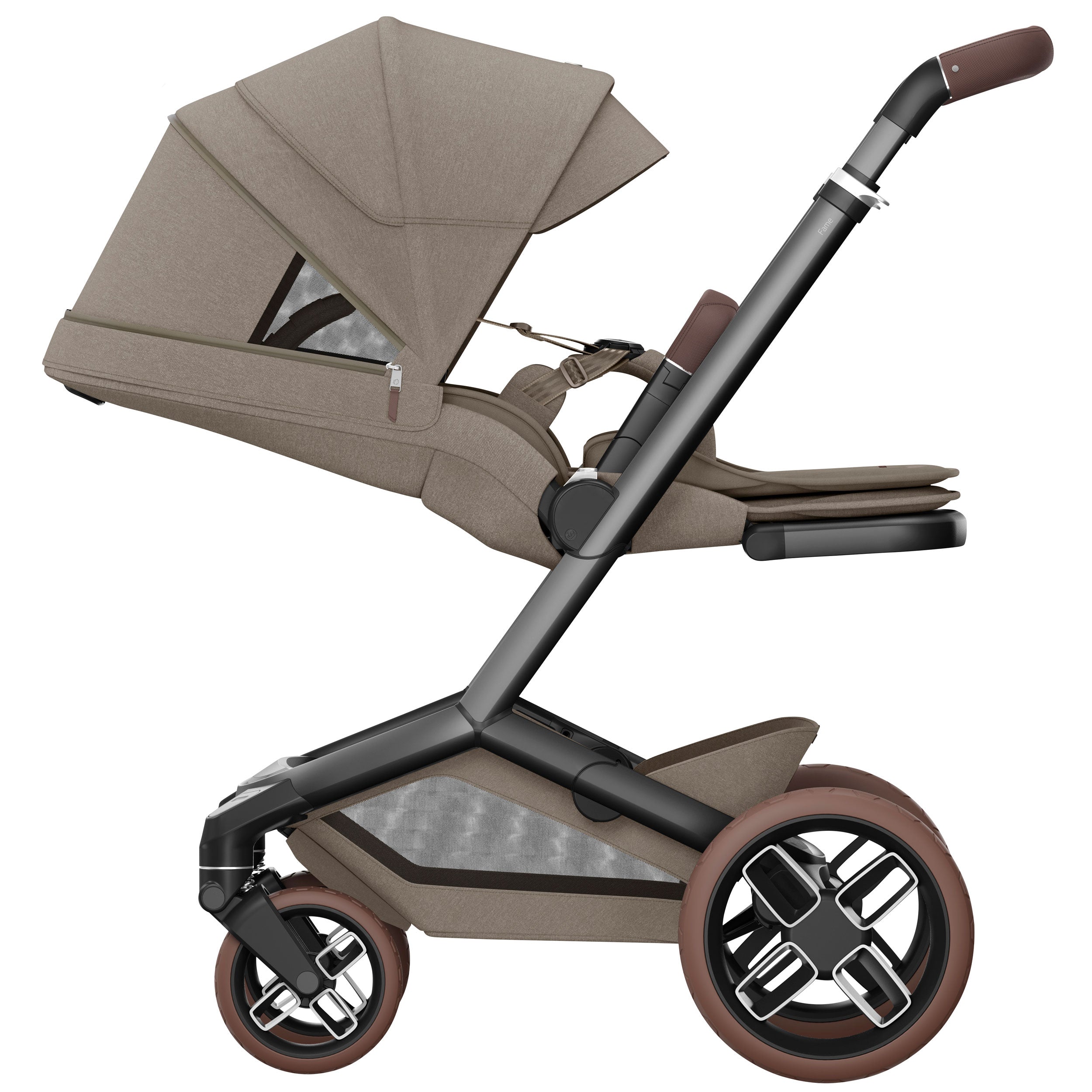 Maxi-Cosi FAME Pram with Carrycot in Twillic Truffle (Brown Wheels)