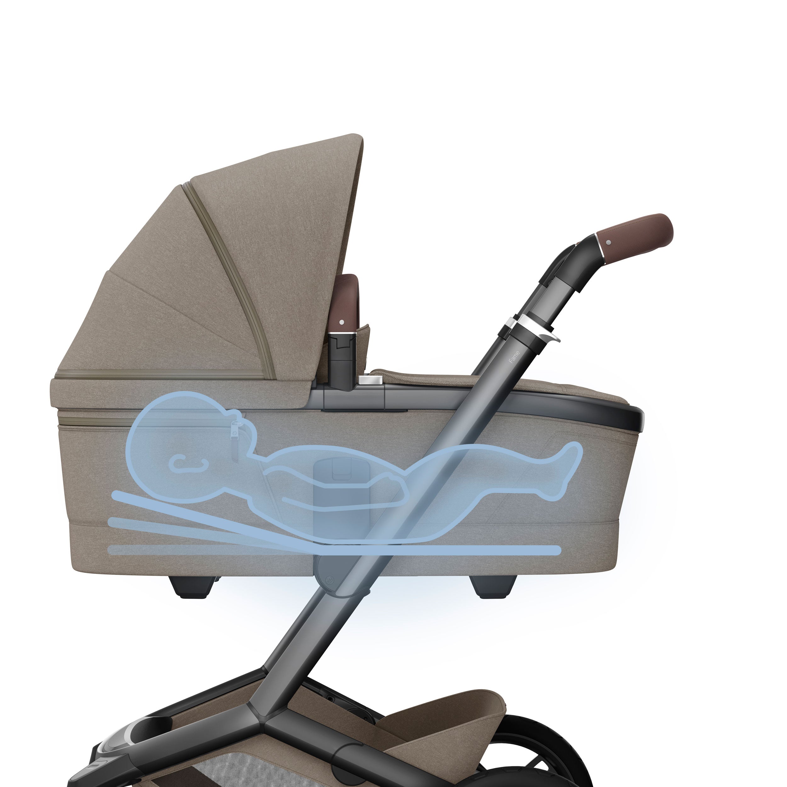 Maxi-Cosi FAME Pram with Carrycot in Twillic Truffle (Black Wheels)