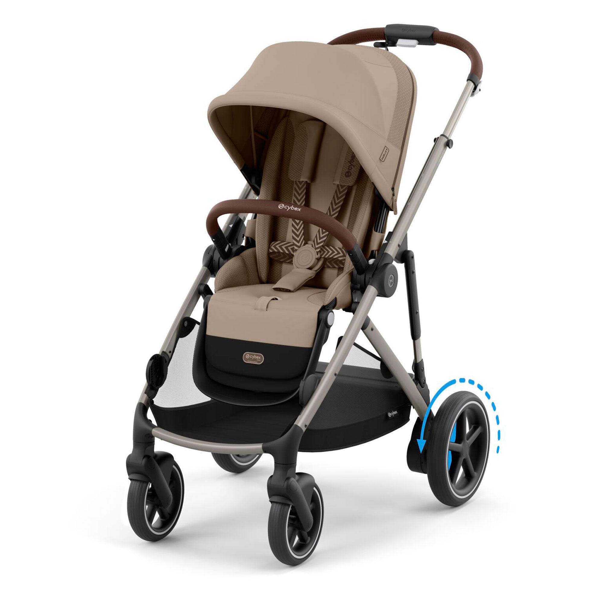 Cybex eGazelle S Twin Essential Pushchair Bundle in Almond Beige