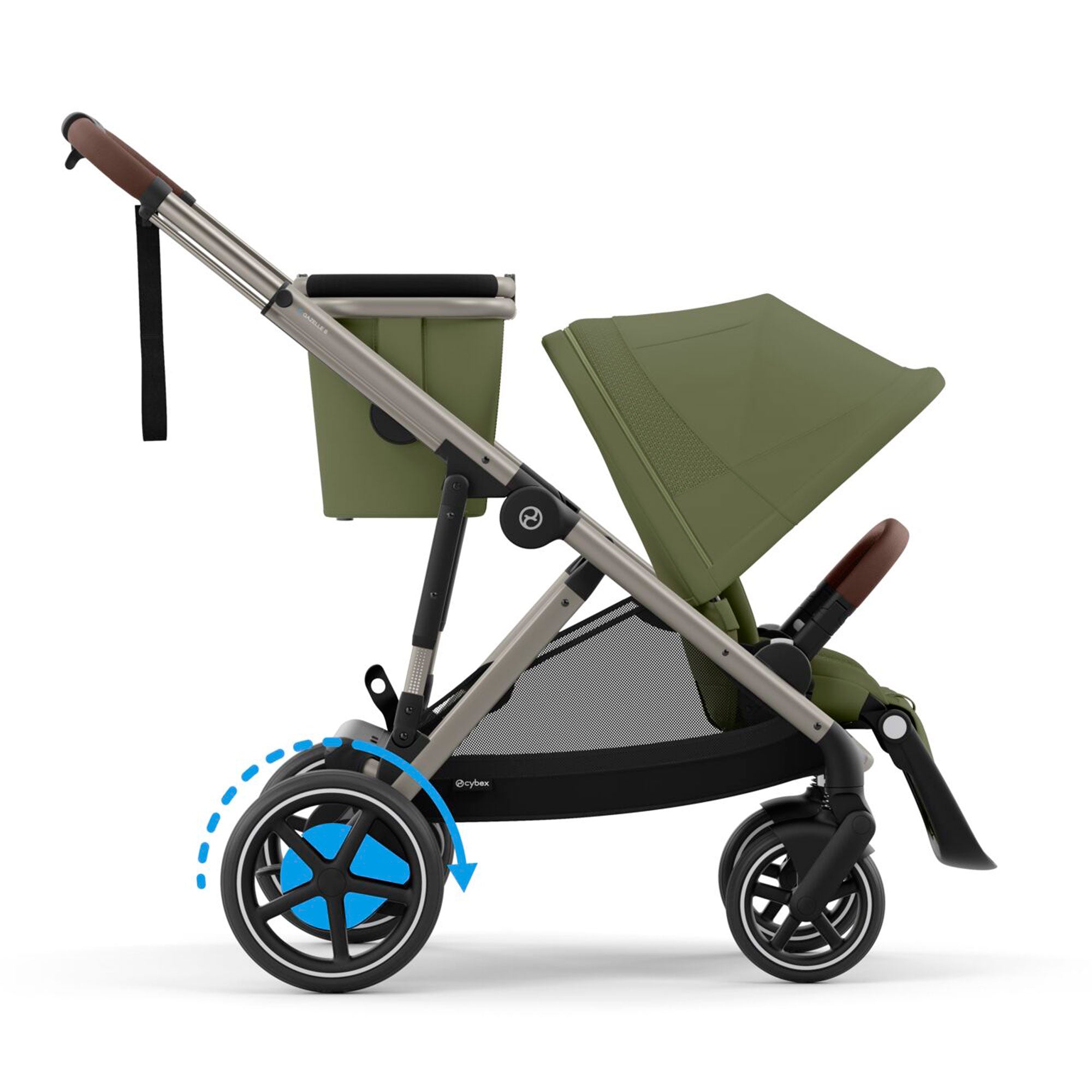 Cybex eGazelle S Twin Comfort Pushchair Bundle in Moss Green