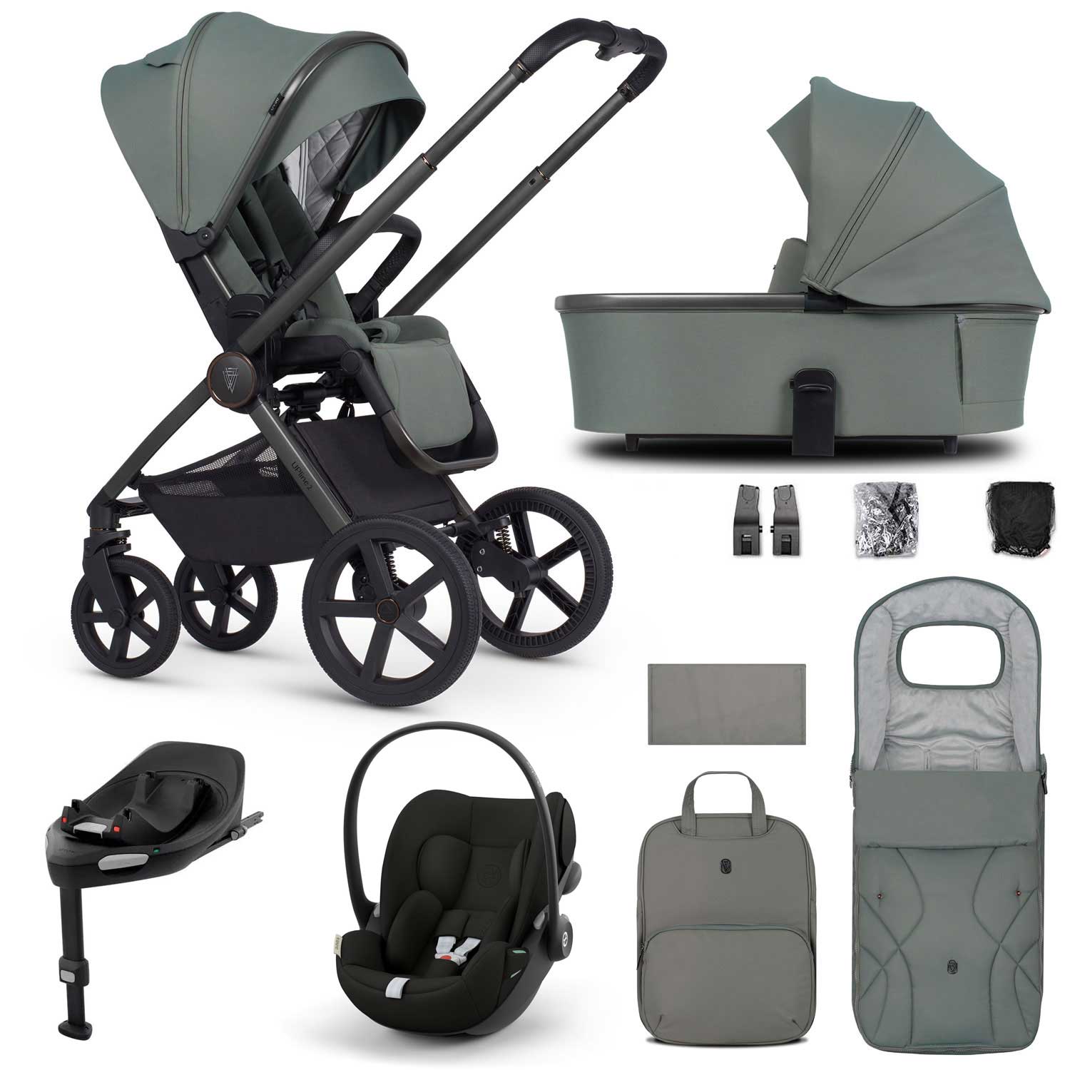Venicci Tinum Upline 2 3in1 Cybex Travel System in Aloe