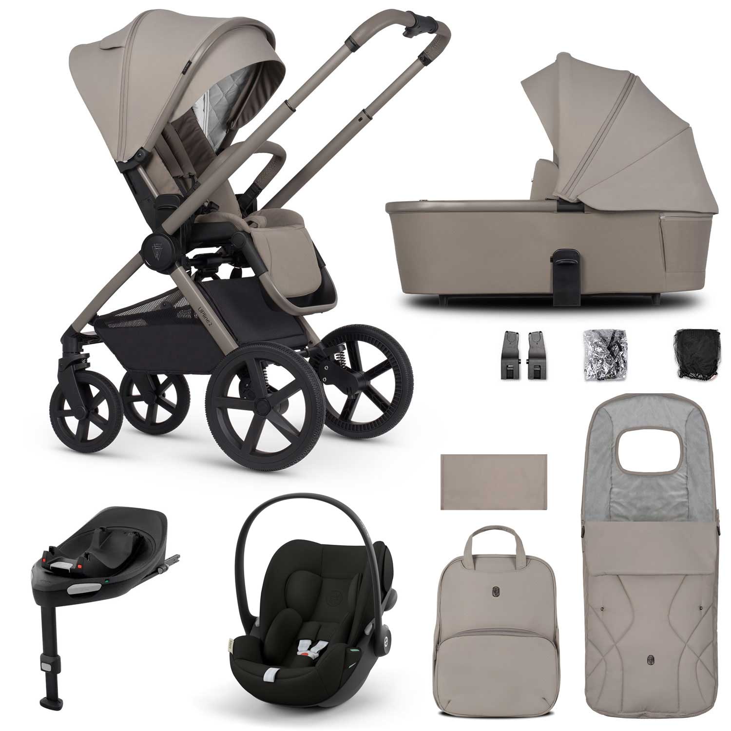 Venicci Tinum Upline 2 3in1 Cybex Travel System in Taupe