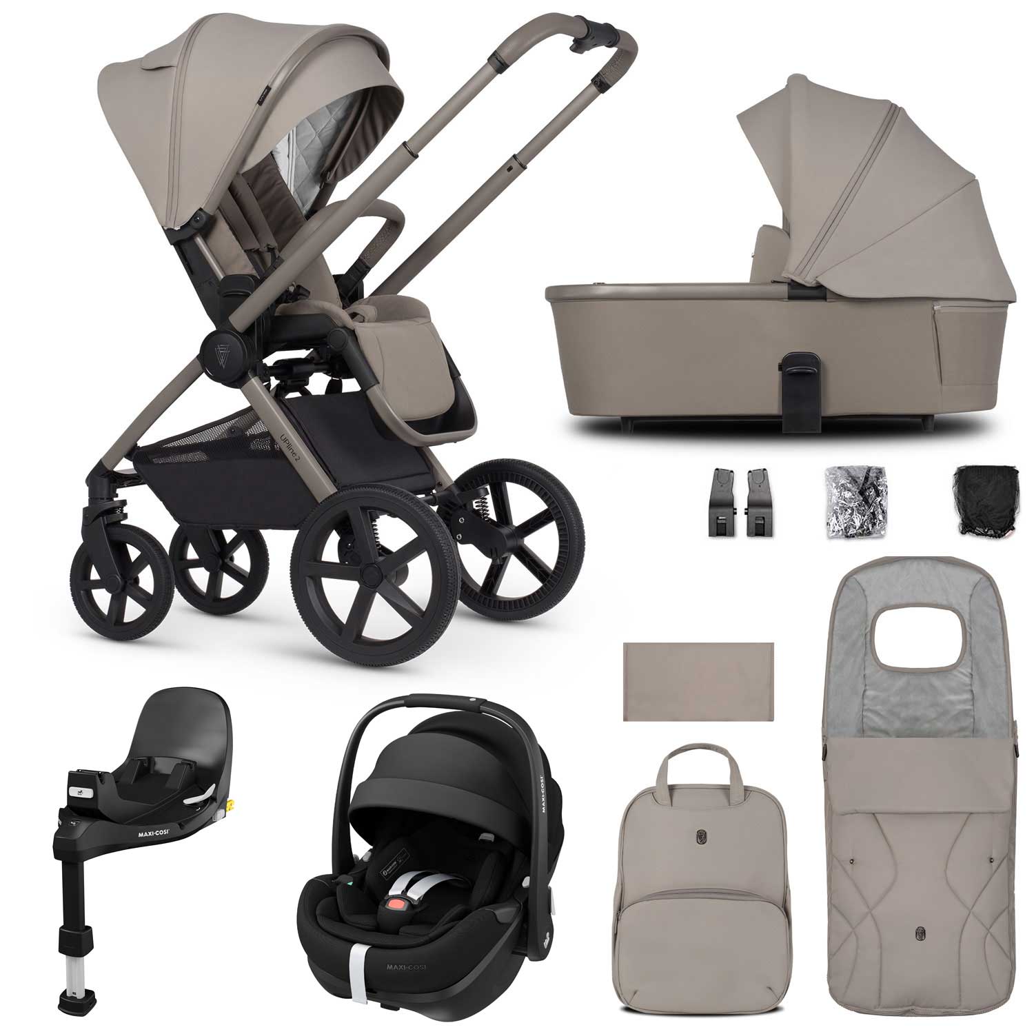 Venicci Tinum Upline 2 3in1 Maxi-Cosi Travel System in Taupe