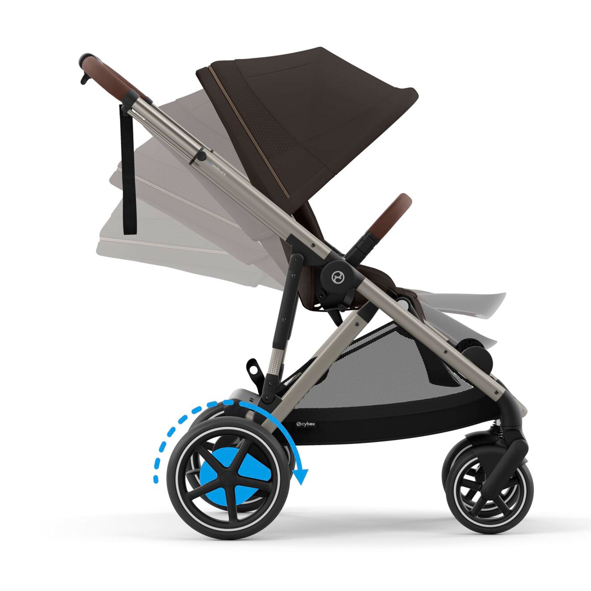 Cybex eGazelle S Twin Comfort Pushchair Bundle in Chocolate Brown