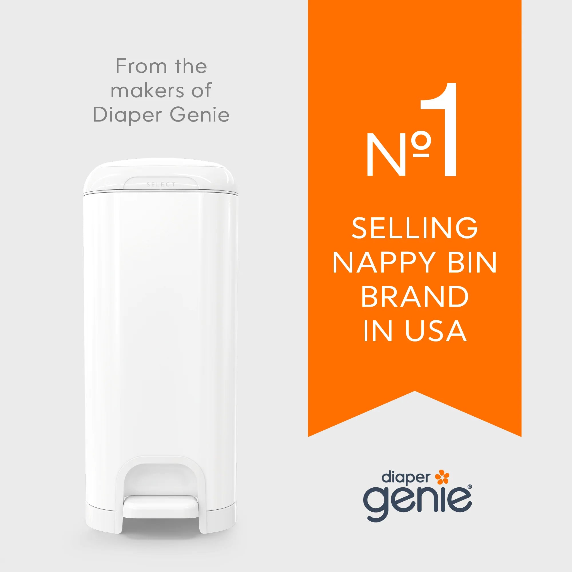 Angelcare XL Nappy Bin in White