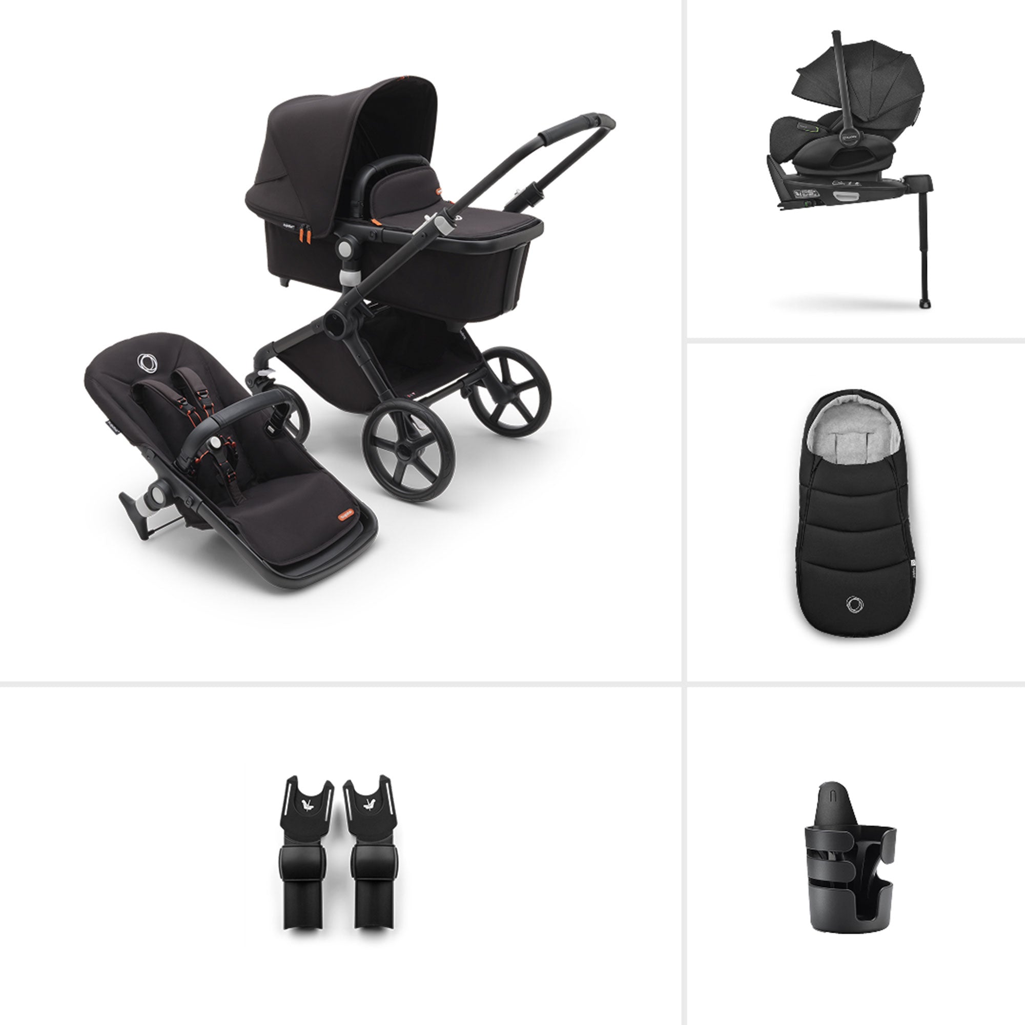 Bugaboo Fox Cub Ultimate Newborn Bundle in Black/Midnight Black