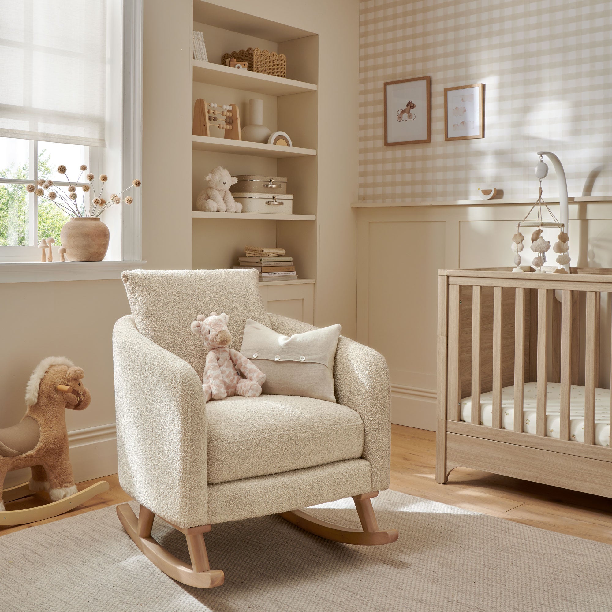 Mamas & Papas Alma Nursing Chair in Off White Boucle Weave
