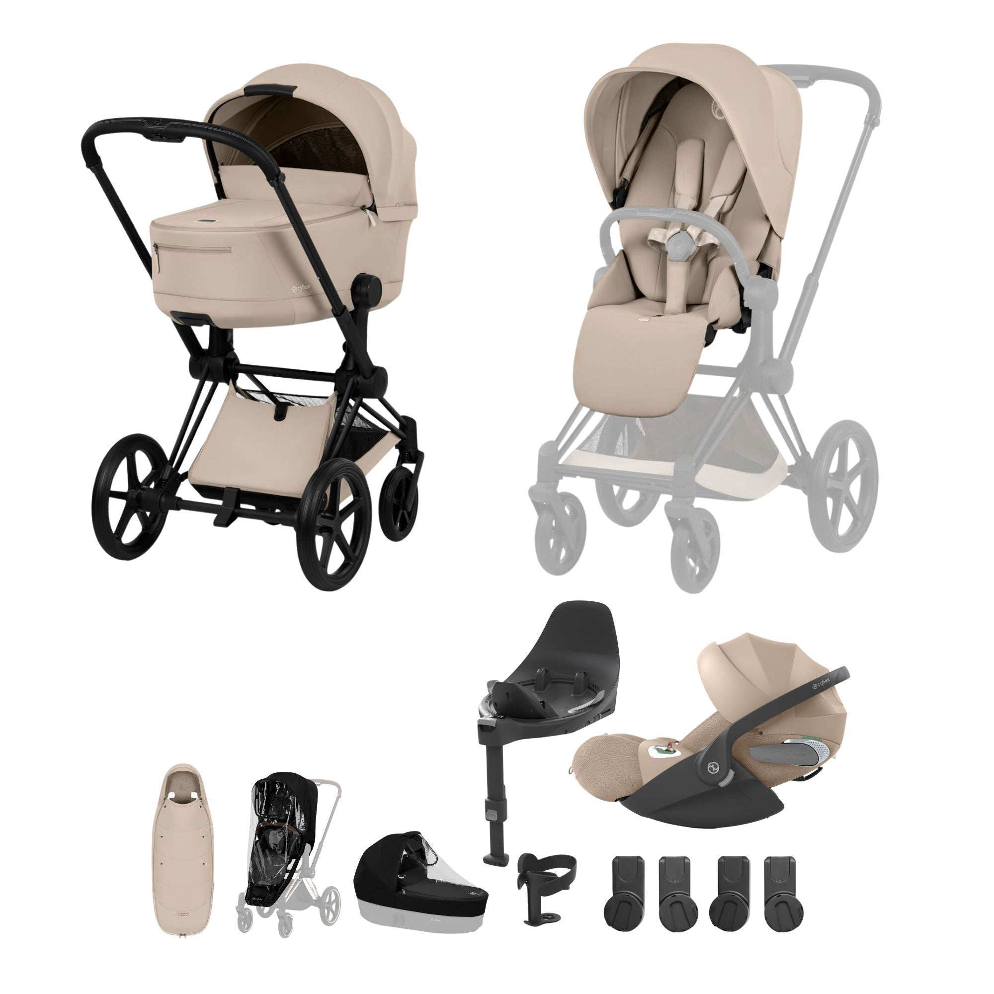 Cybex Priam Ultimate Accessory Bundle - Comfort Collection in Cozy Beige