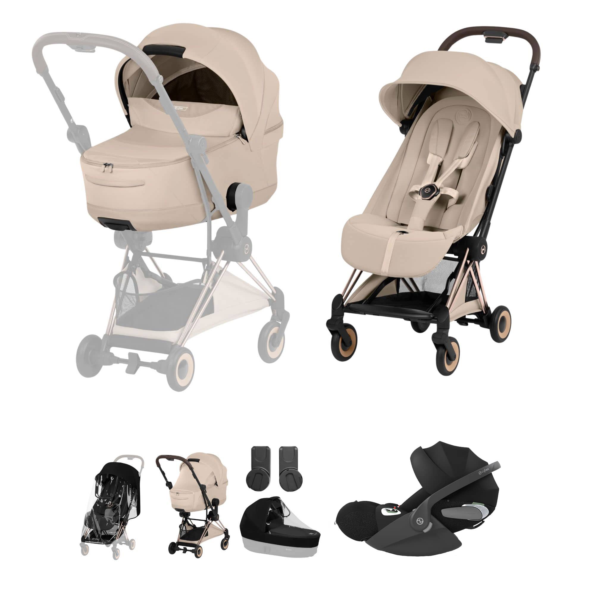 Cybex Coya Ultimate Bundle - Style Collection in Cozy Beige Travel Systems 21991-RG-COZ-BEI 4063846560950