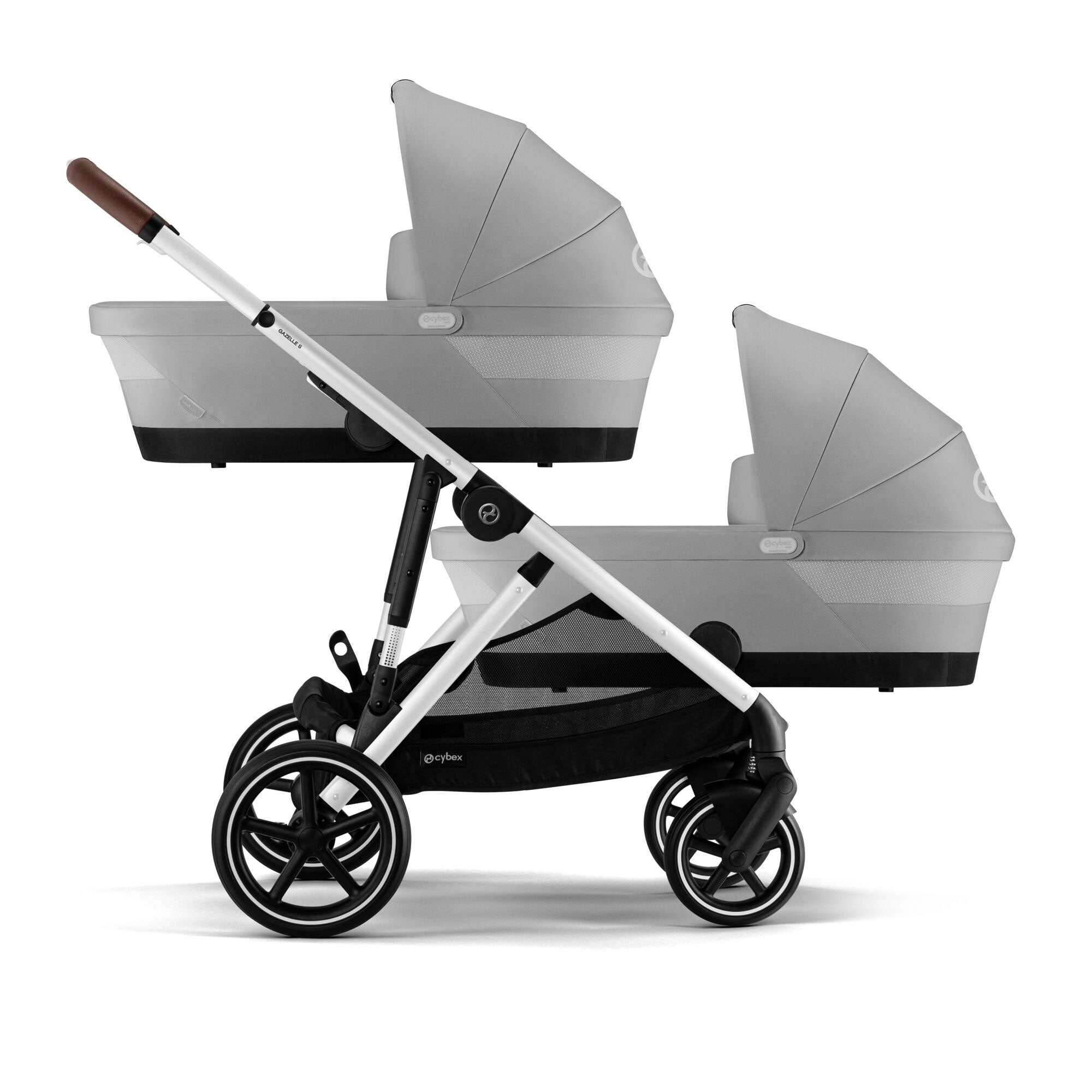 Cybex eGazelle S Twin Essential Pushchair Bundle in Stone Grey