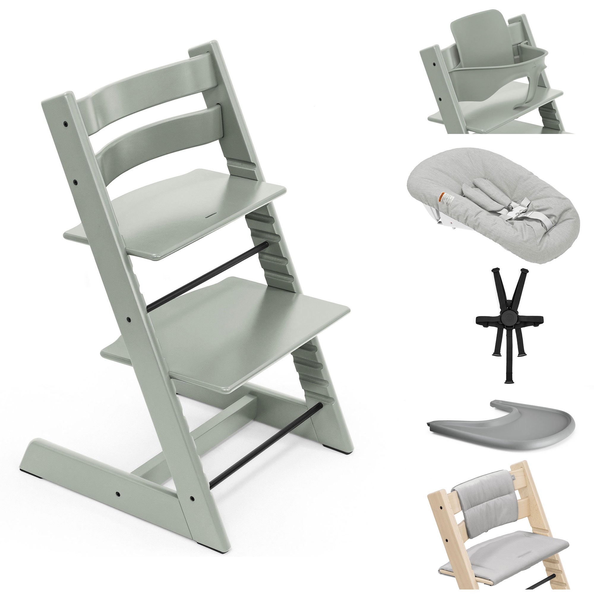 Stokke Trip Trapp Highchair Complete Bundle in Glacier Green