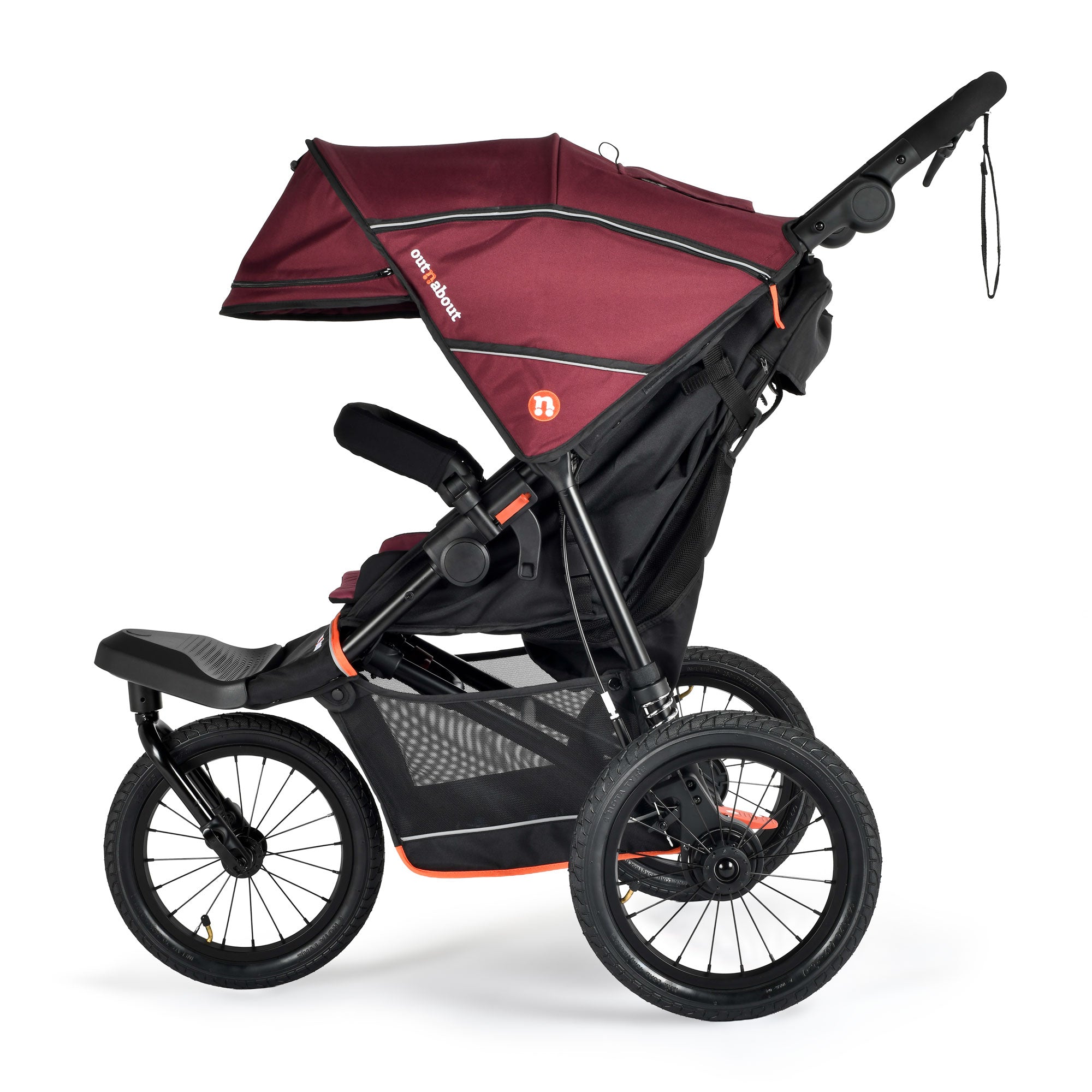 Out n About Nipper V6 Plus Switch Newborn Bundle in Brambleberry Red