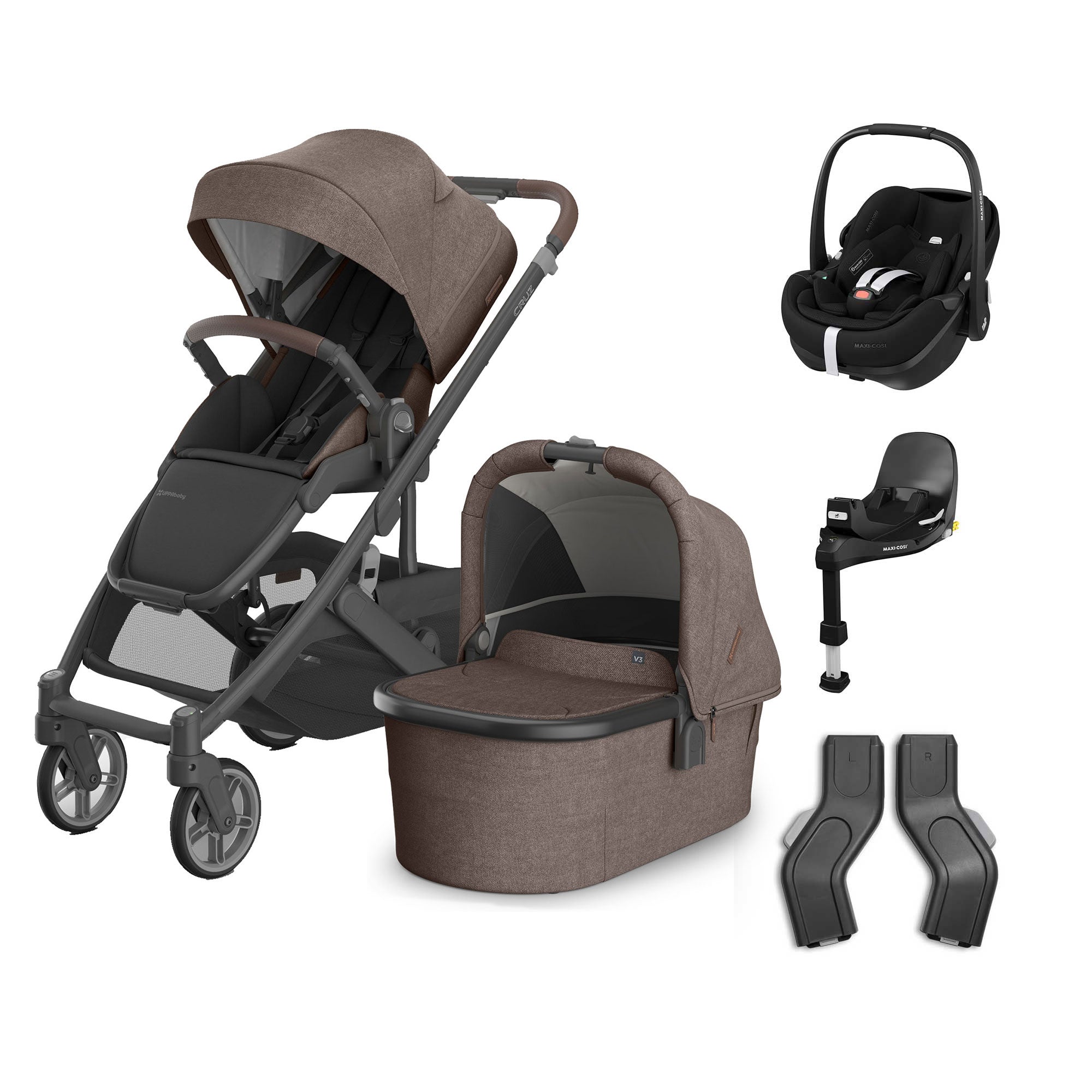 UPPAbaby Cruz V3 Complete Maxi-Cosi Travel System in Owen