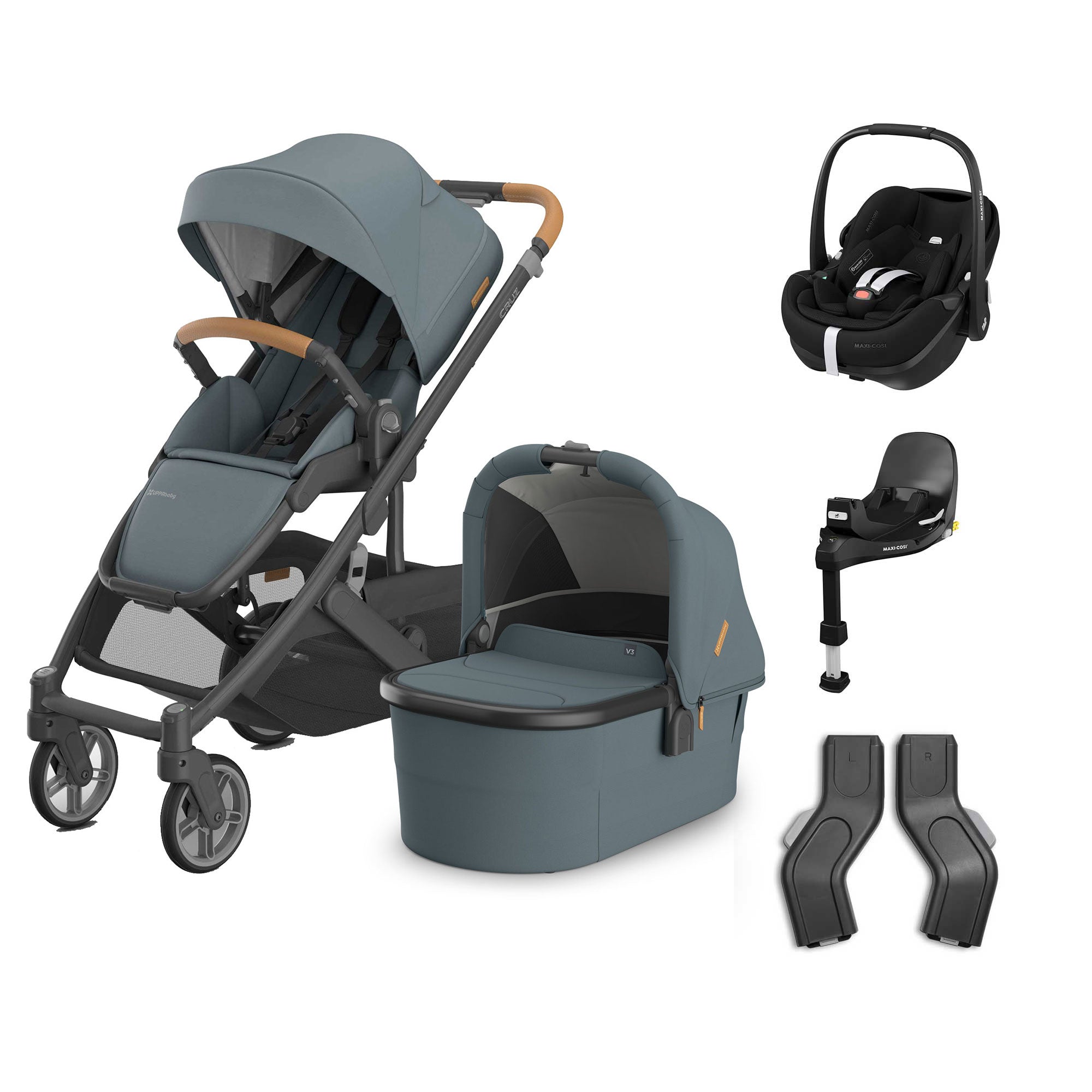 UPPAbaby Cruz V3 Complete Maxi-Cosi Travel System in Dillan
