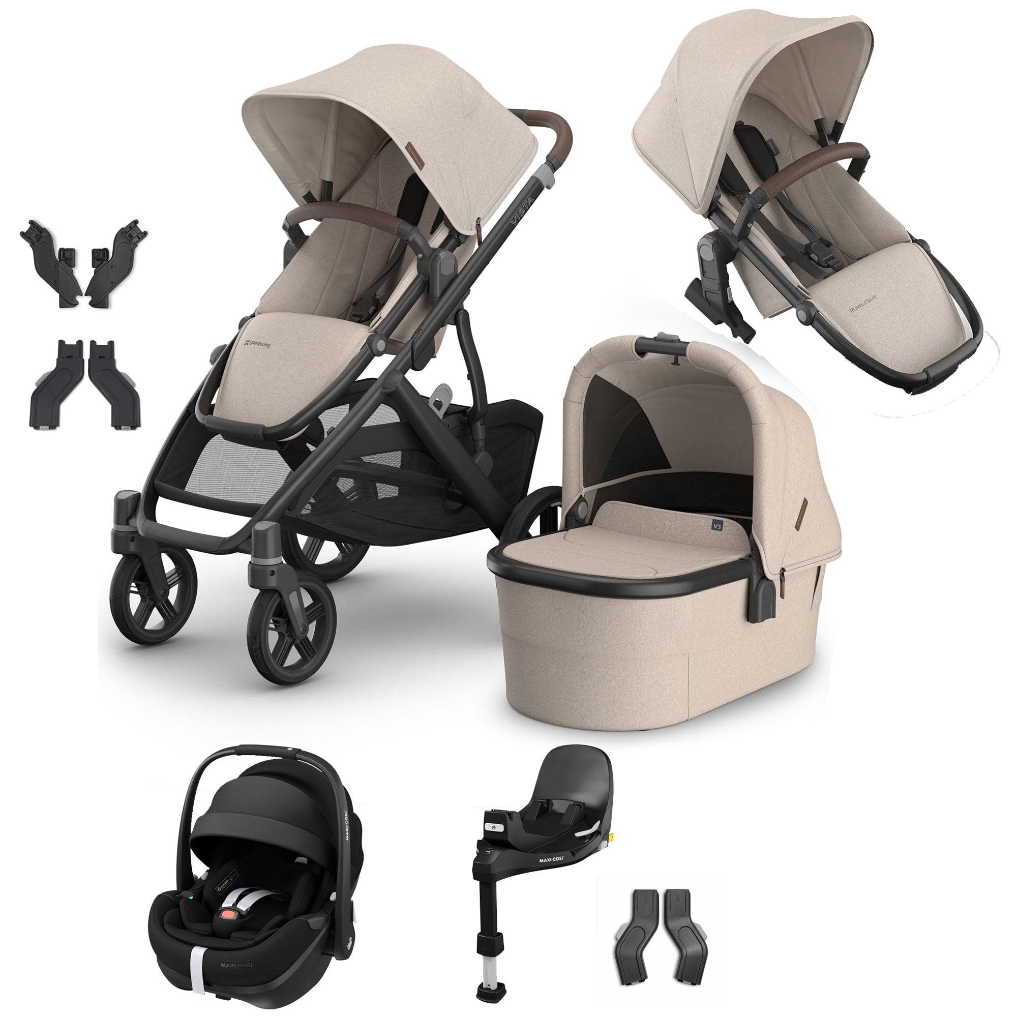 Uppababy Vista V3 Duo Maxi-Cosi Travel System in Ada