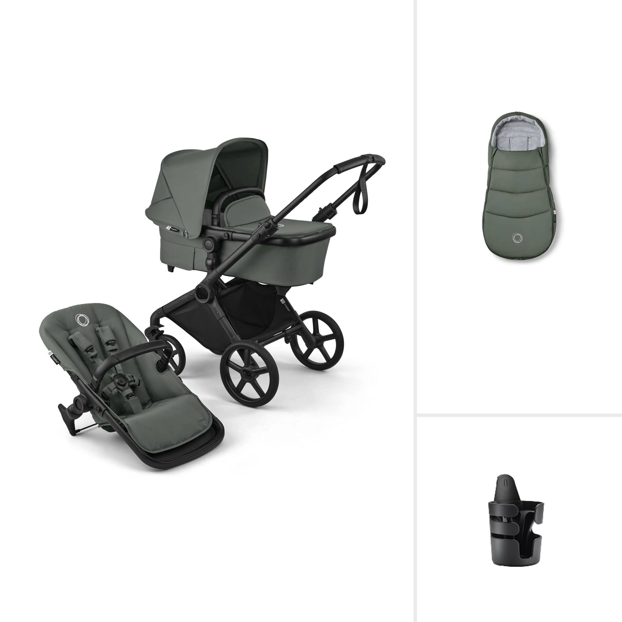 Bugaboo Cub Essential Pushchair Bundle in Forest Green