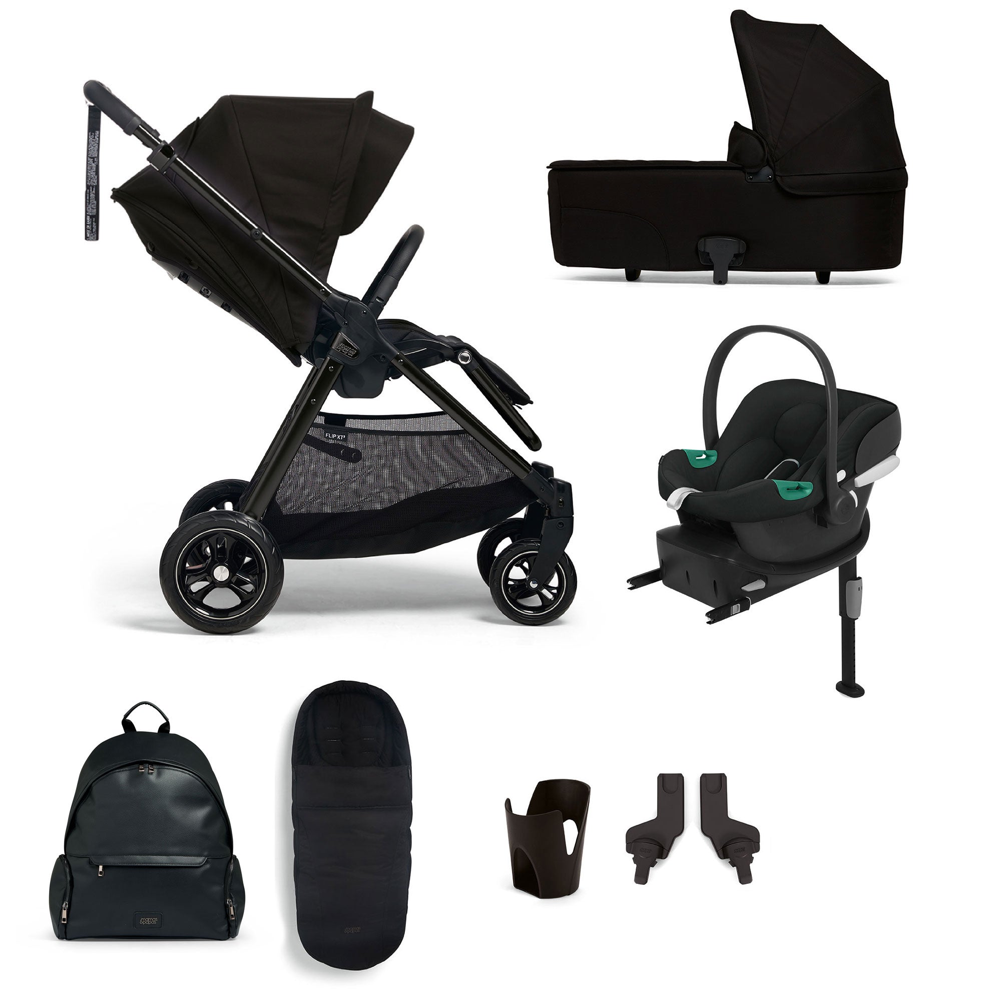 Mamas & Papas Flip XT³ 8 Piece Essentials Bundle with Car Seat in Ink