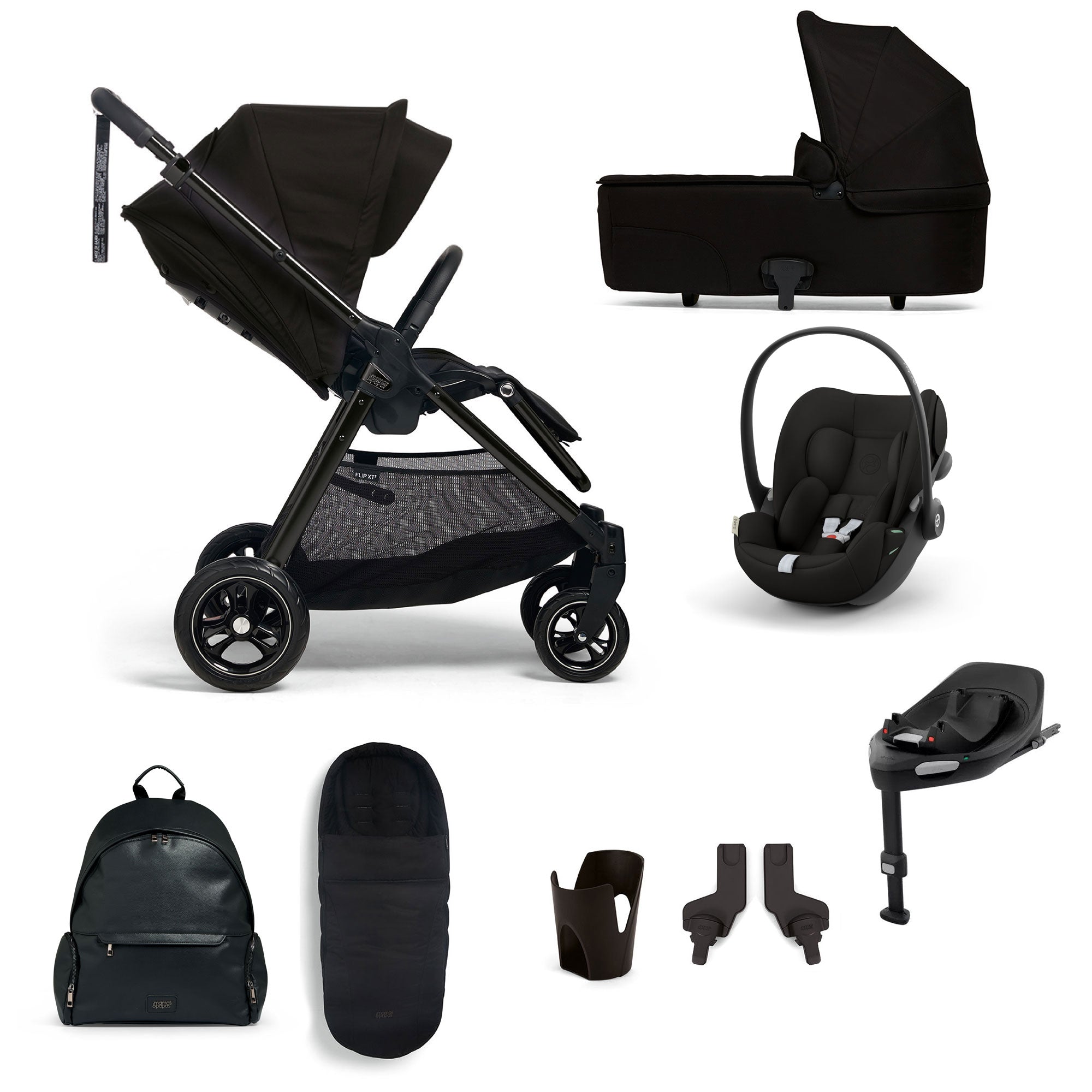 Mamas & Papas Flip XT³ 8 Piece Essentials Bundle with Car Seat in Ink