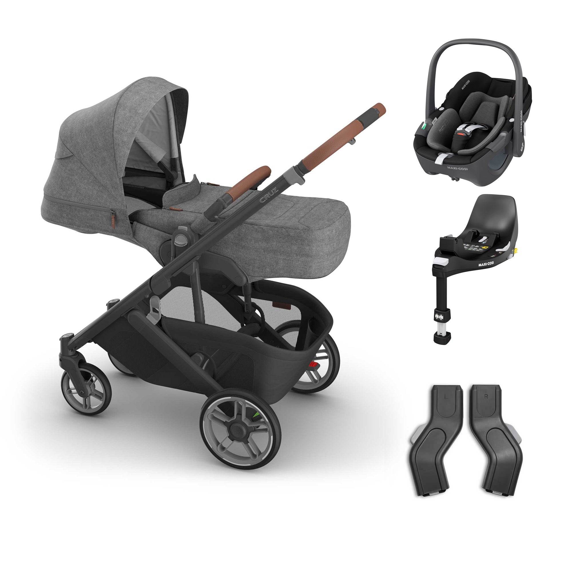 UPPAbaby Cruz V3 Maxi-Cosi Bundle + Infant Cover in Greyson