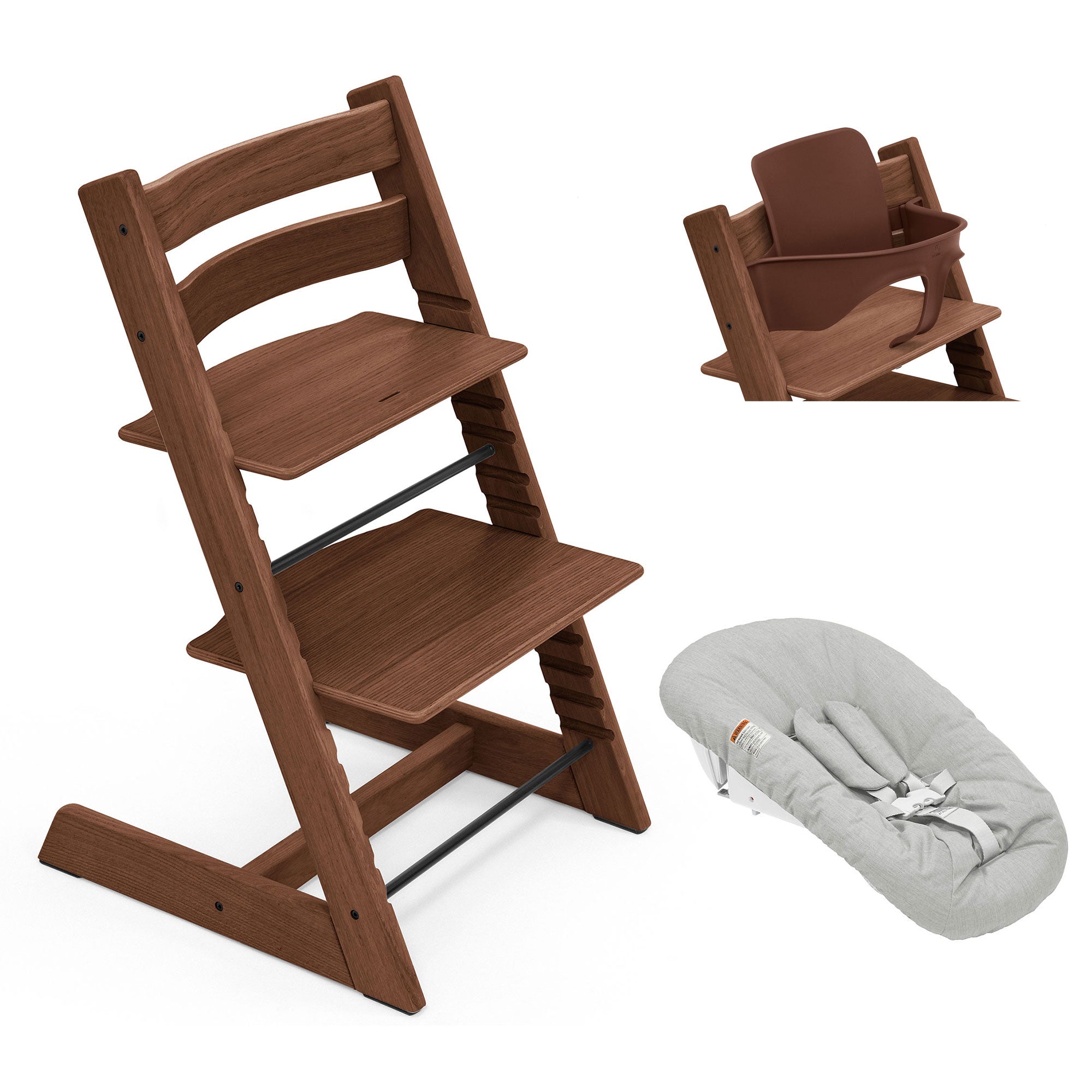 Stokke Trip Trapp Highchair Newborn & Baby Set Bundle in Oak Warm Brown (Oak)