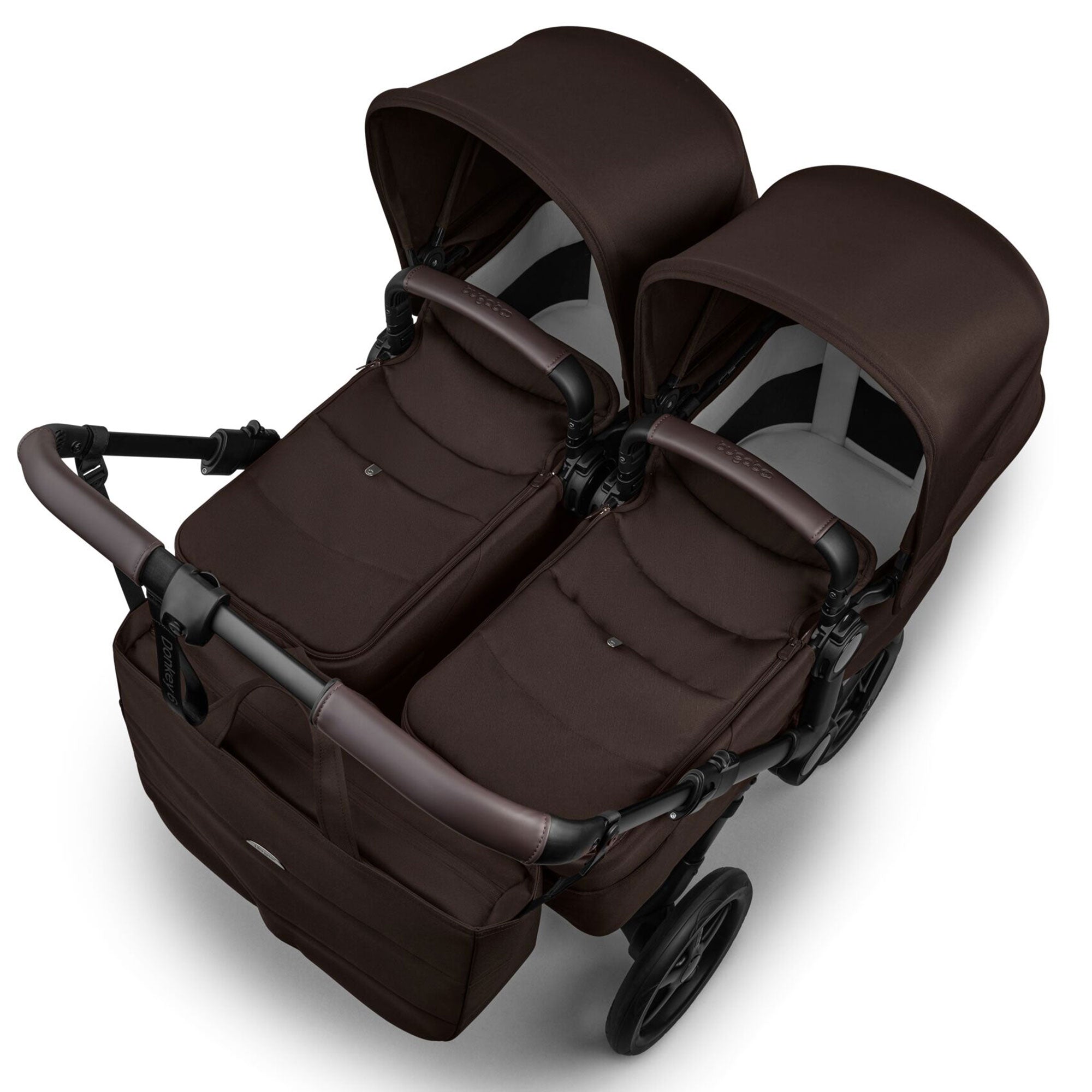 Bugaboo Donkey 6 Twin Ultimate Newborn Bundle in Cocoa Brown