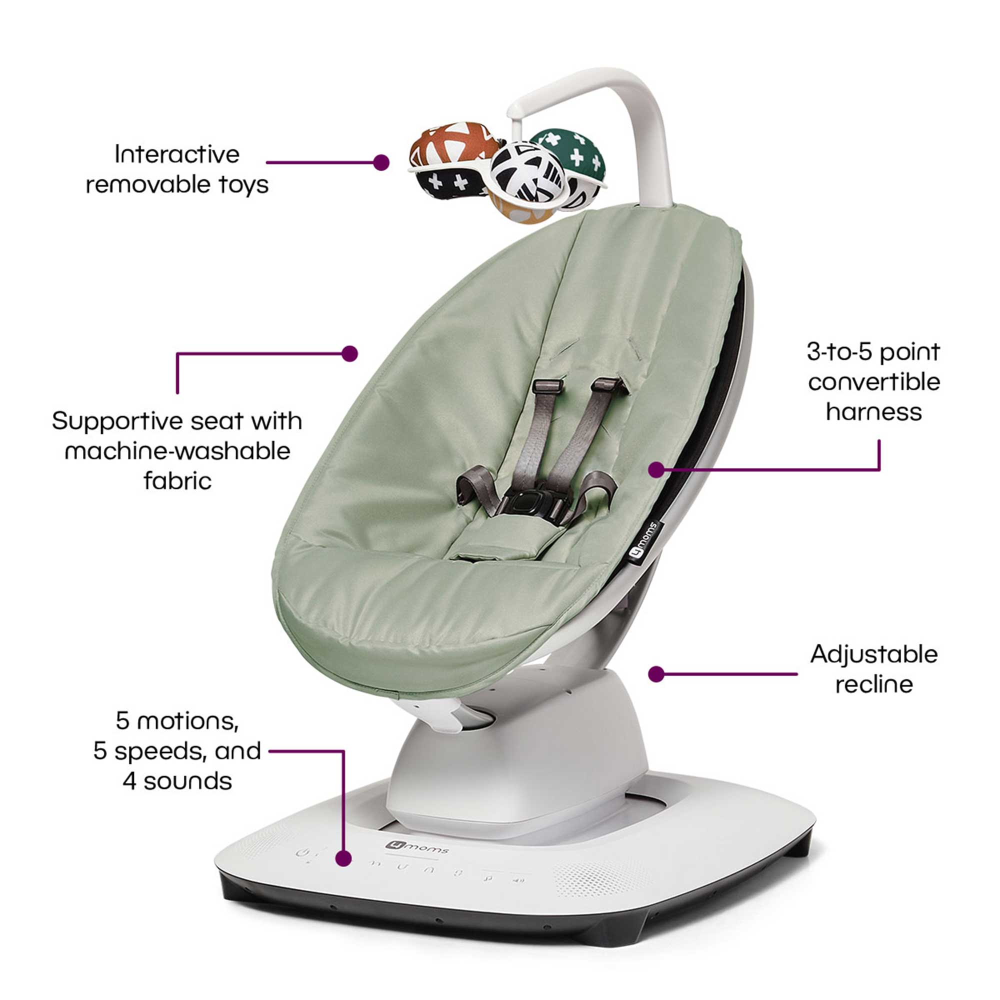 4moms Mamaroo Bouncer 5.0 in Sage