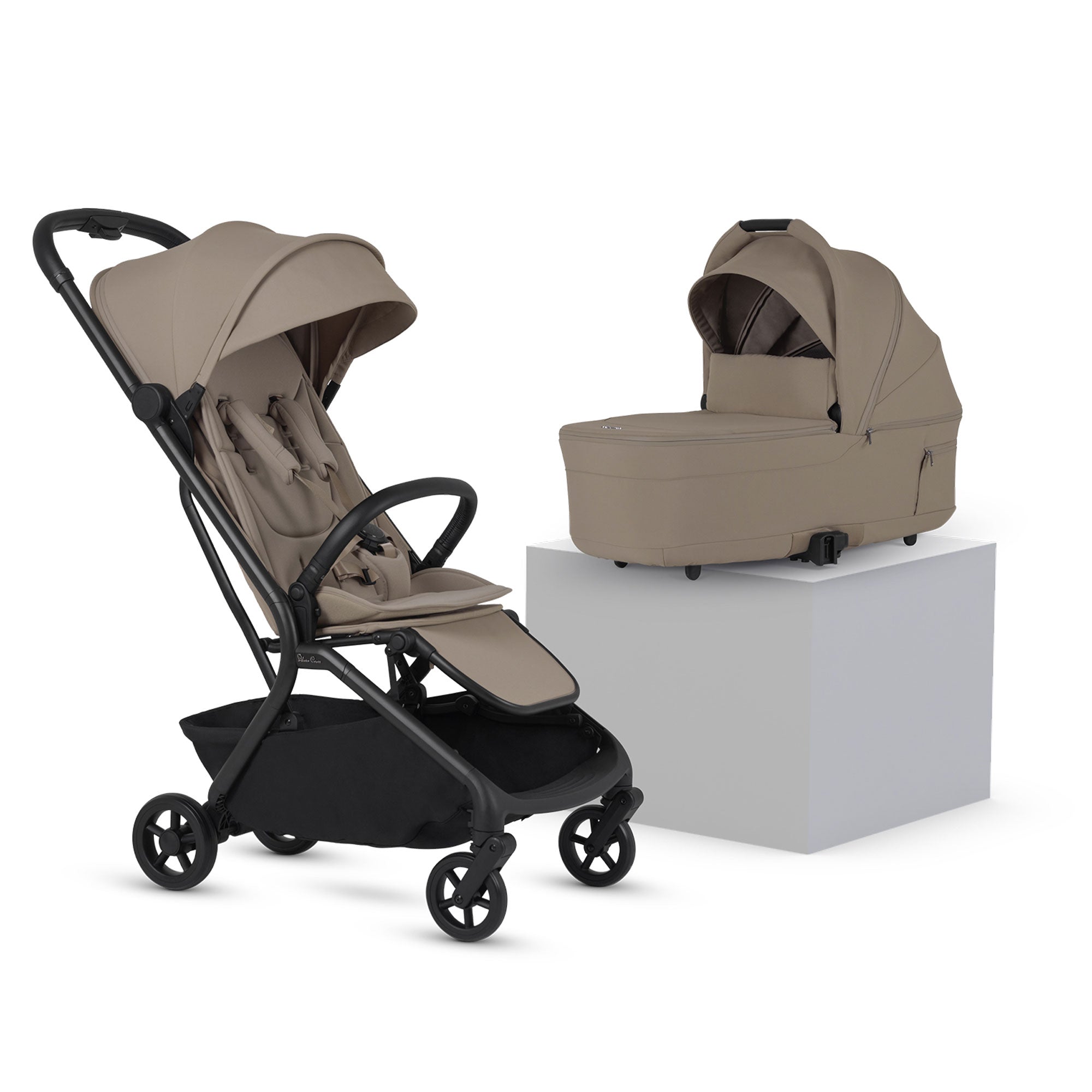 Silver Cross Nia Stroller with Carrycot in Champagne