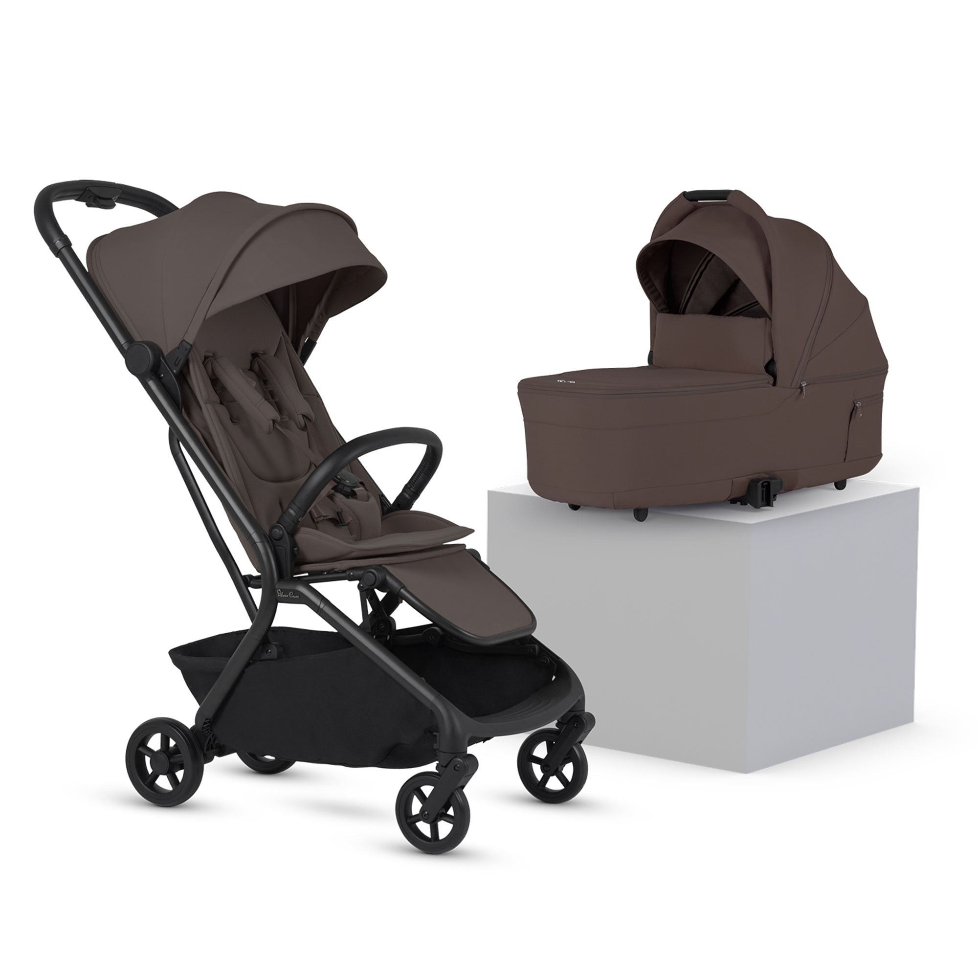Silver Cross Nia Stroller with Carrycot in Chocolate