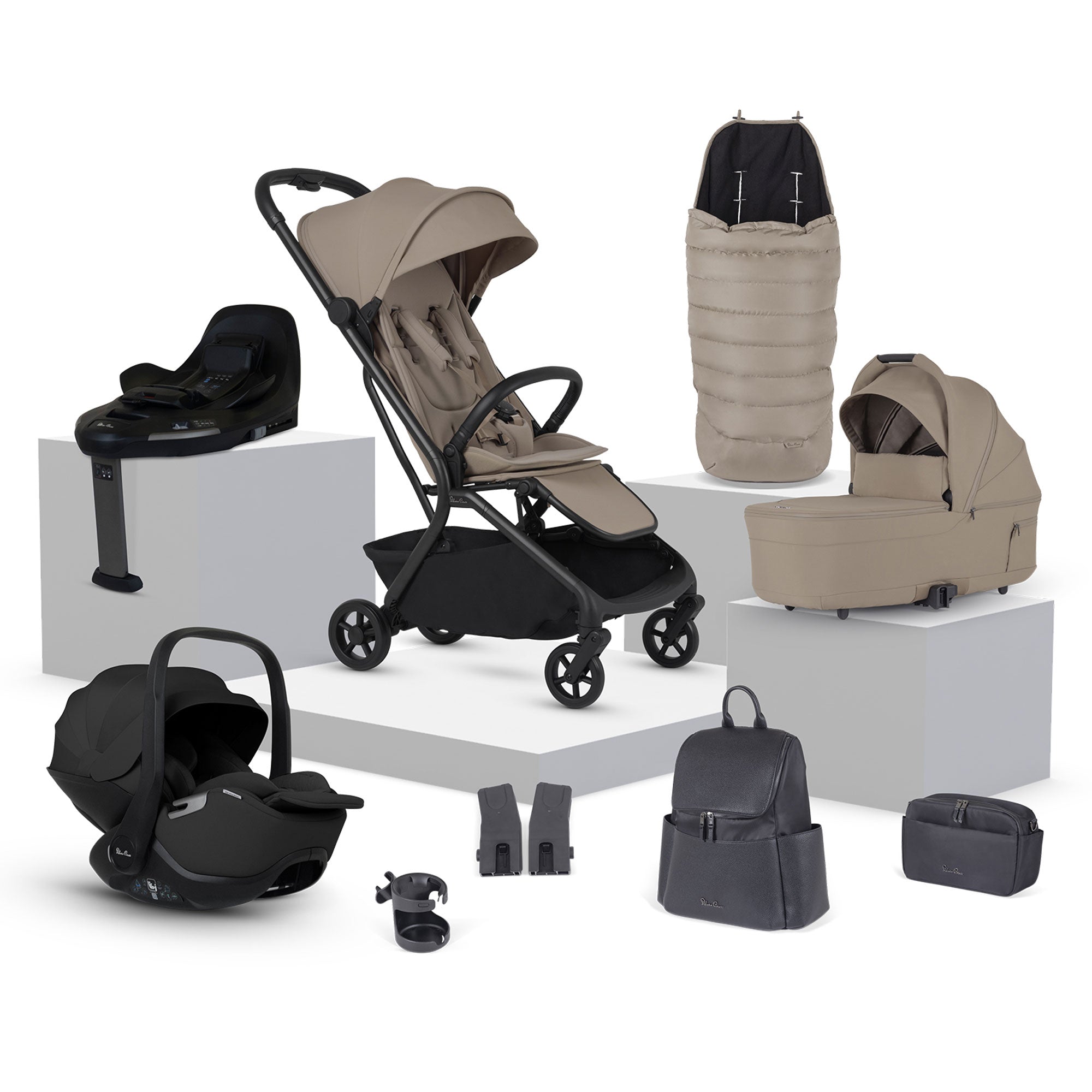 Silver Cross Nia Travel System with Accessories in Champagne