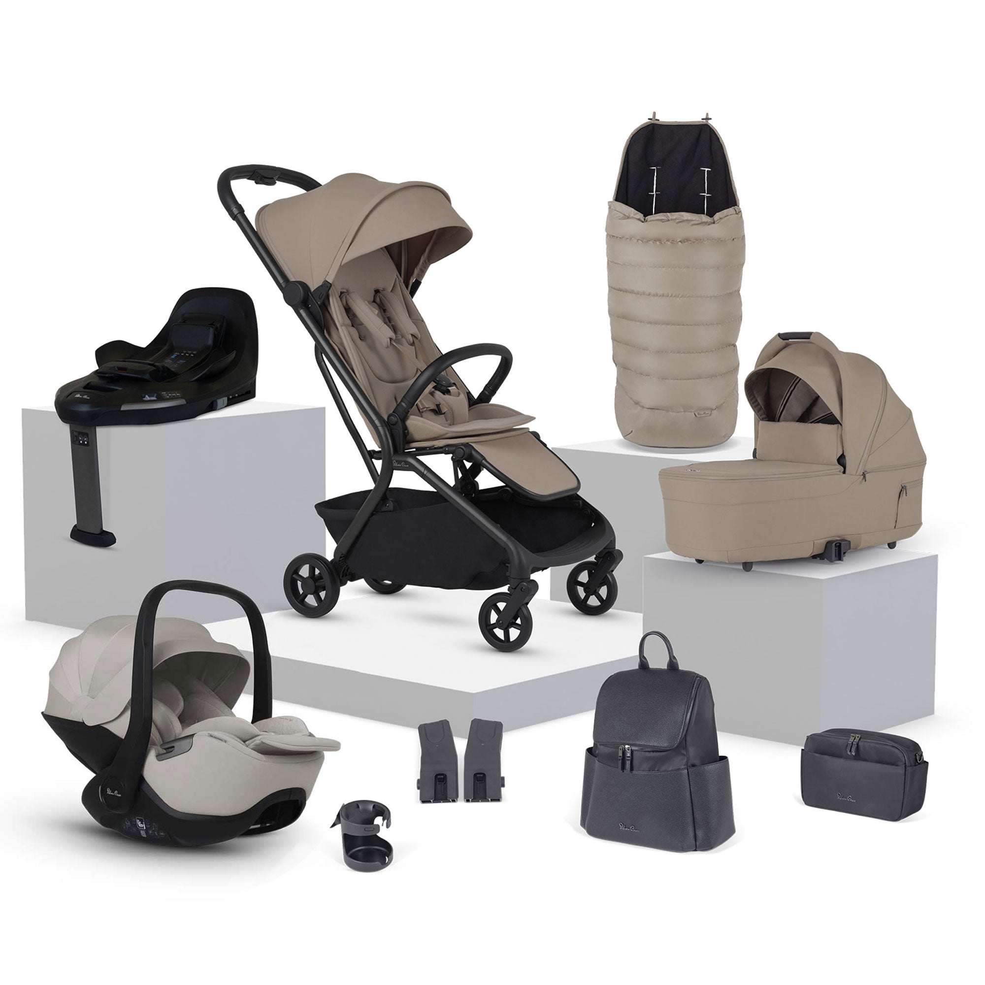 Silver Cross Nia Travel System with Accessories in Champagne