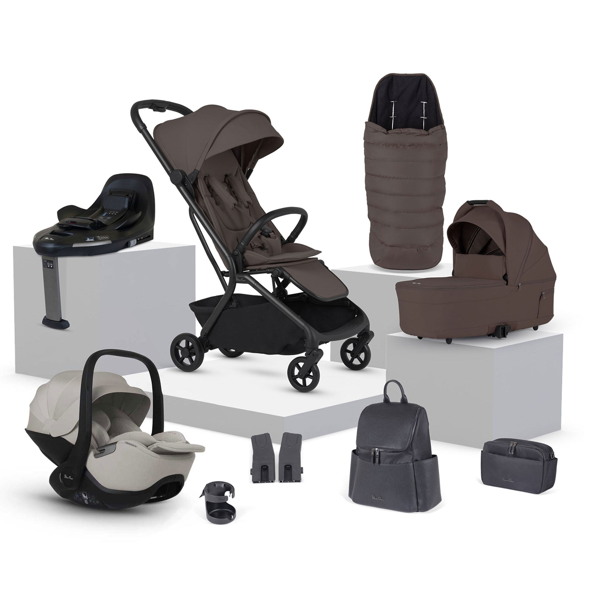 Silver Cross Nia Travel System with Accessories in Chocolate