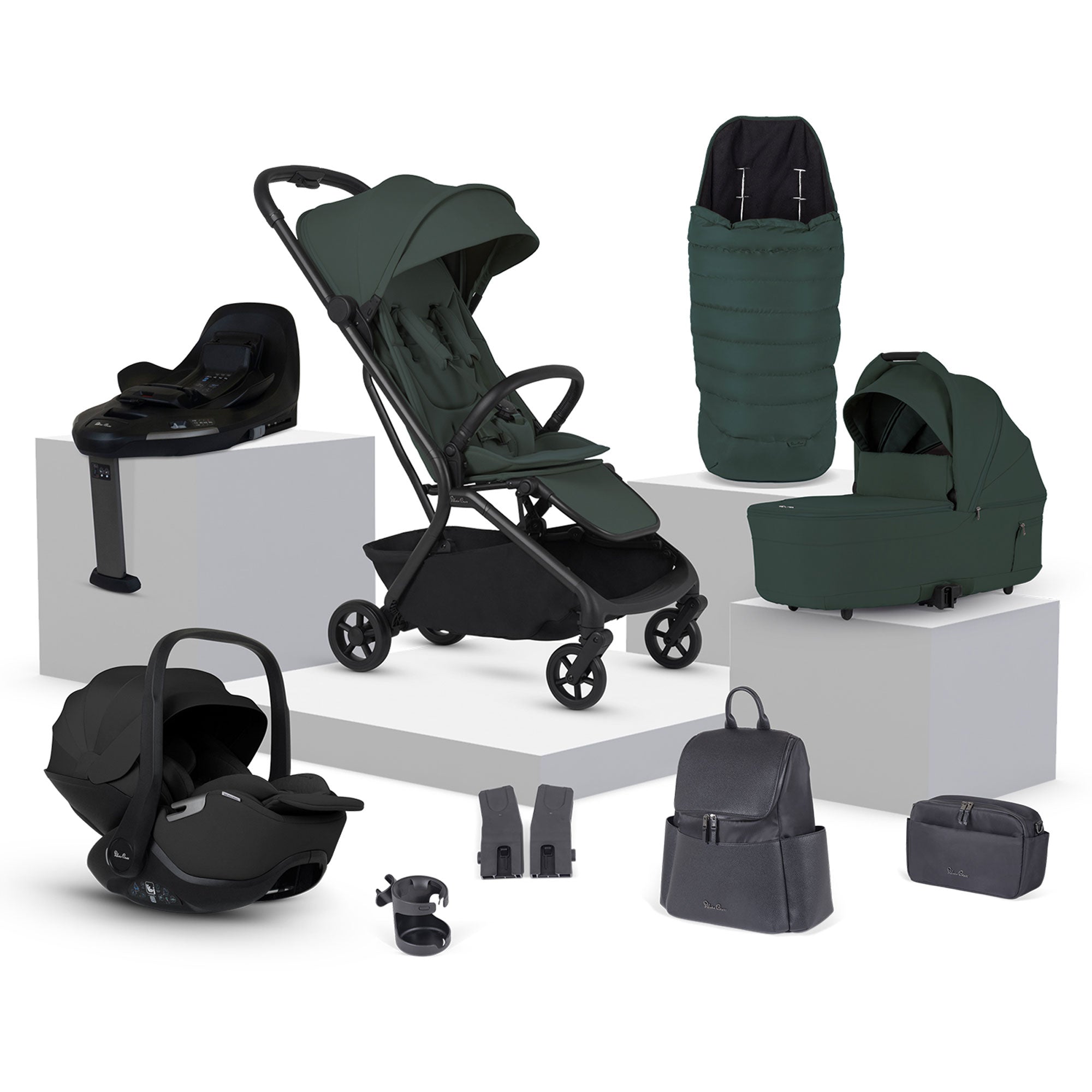 Silver Cross Nia Travel System with Accessories in Conifer