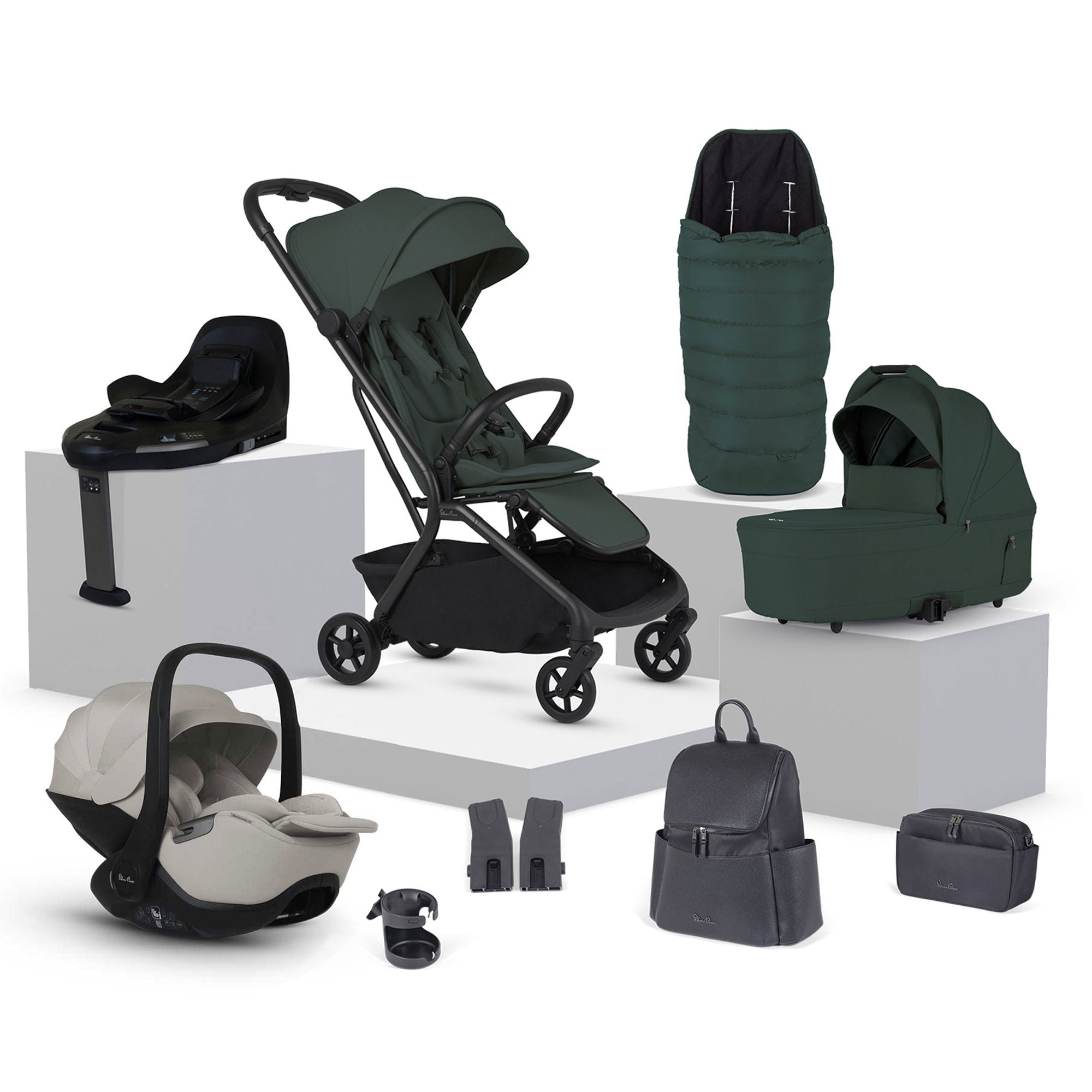 Silver Cross Nia Travel System with Accessories in Conifer
