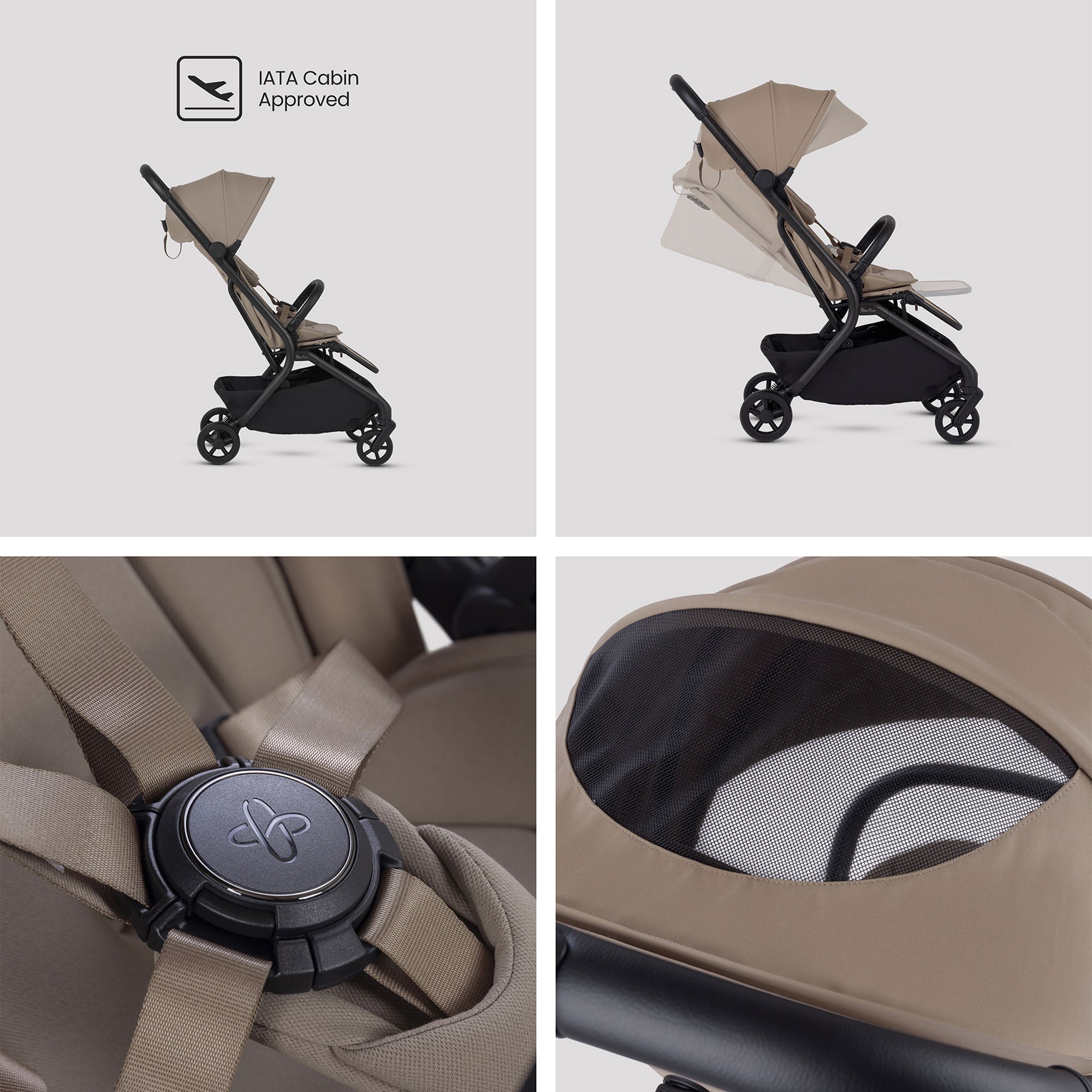 Silver Cross Nia Travel System with Accessories in Champagne