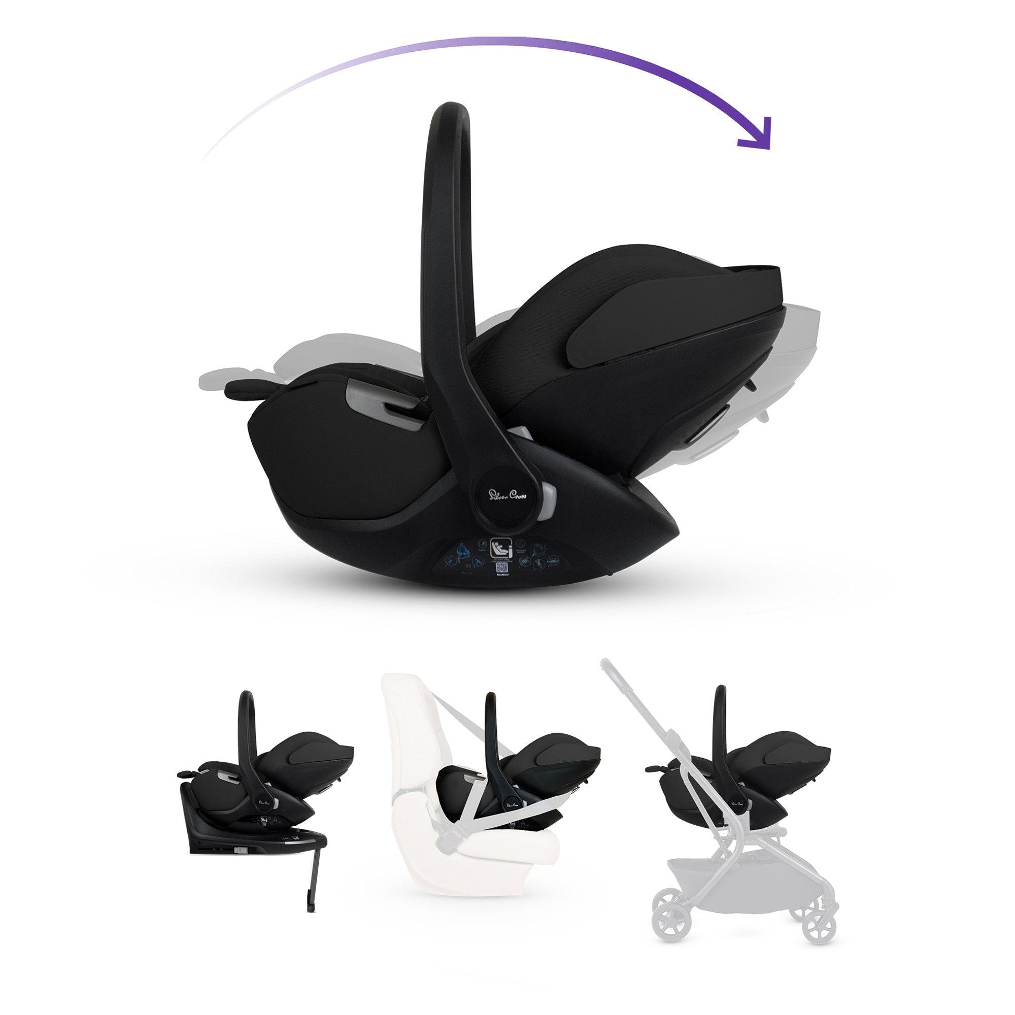 Silver Cross Nia Travel System with Accessories in Onyx