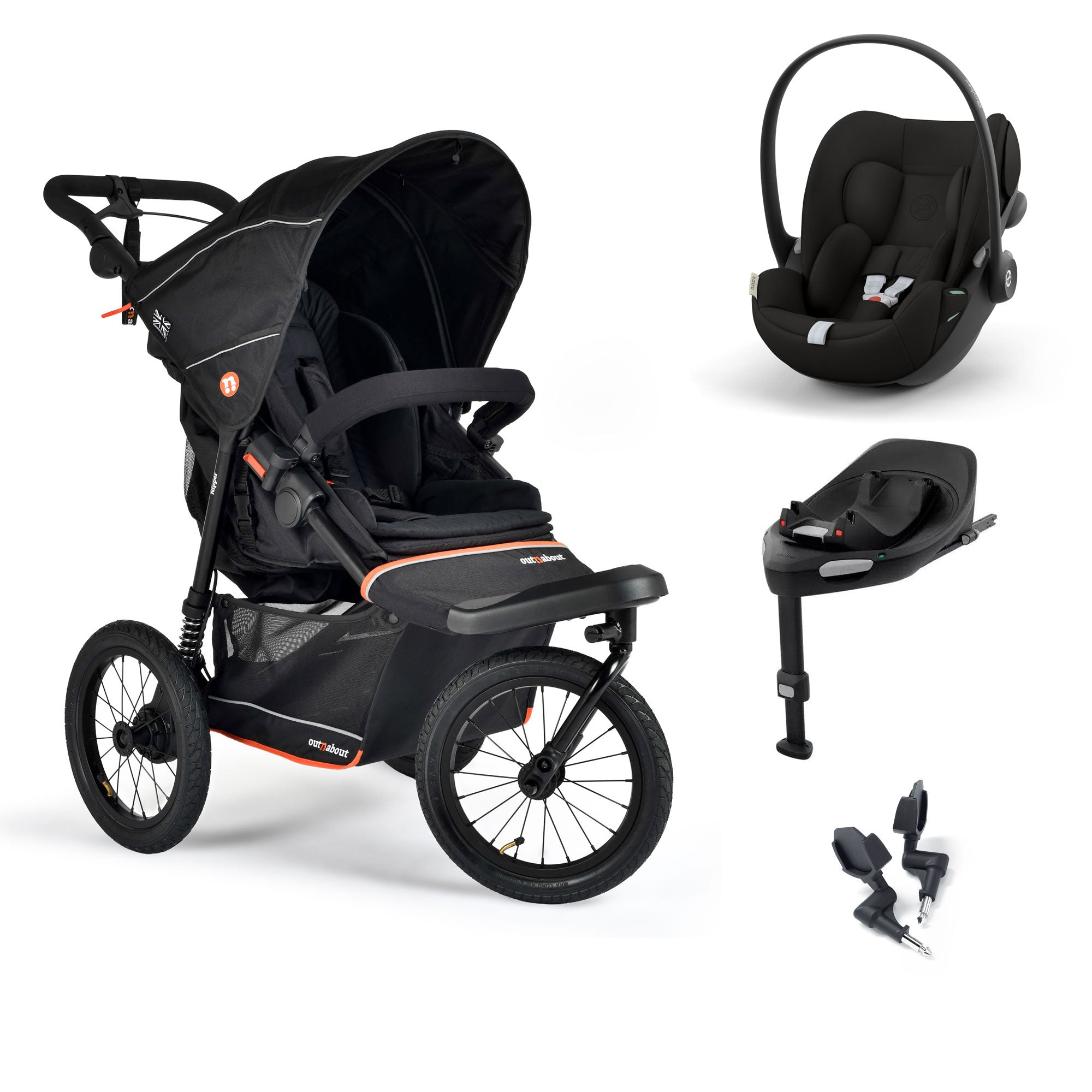 Out n About Nipper V6 Plus Travel System in Summit Black