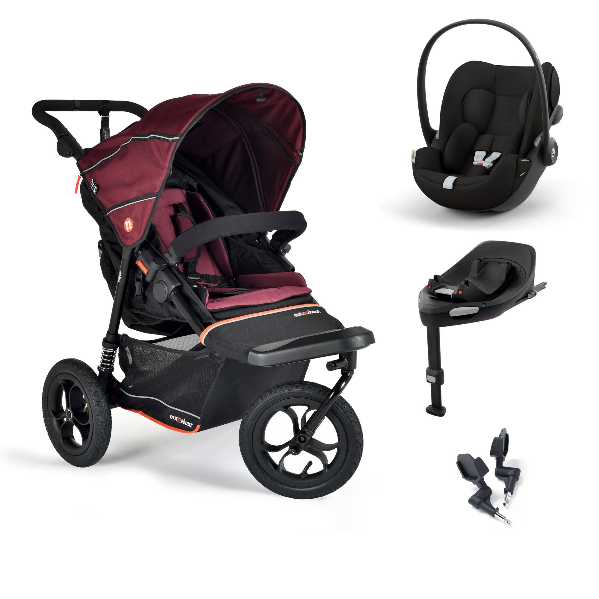 Out n About Nipper V6 Travel System in Brambleberry Red