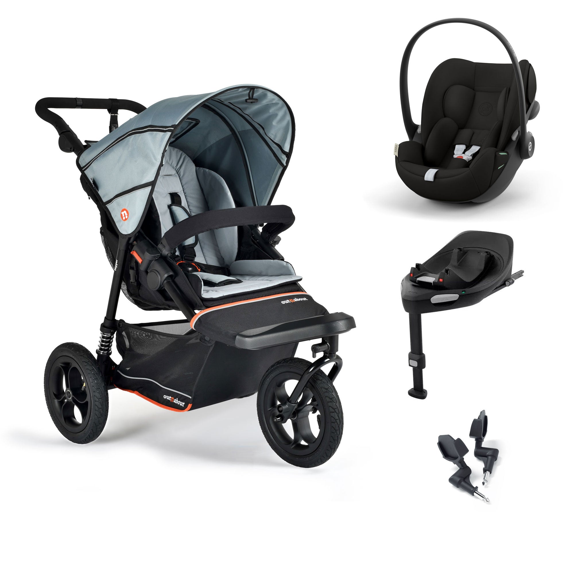 Out n About Nipper V6 Travel System in Rock Salt Grey
